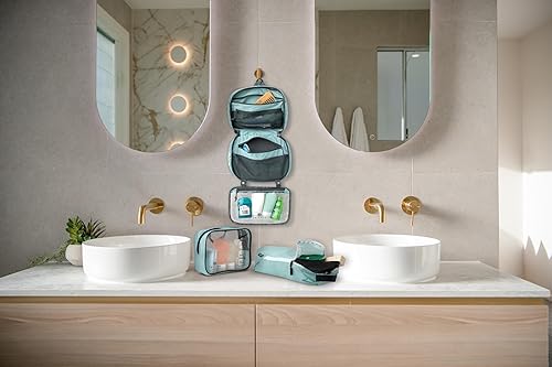 Miniatura 9 de Juego de neceser bolsa de aseo colgante de viaje + bolsa de líquido para cosméticos 311 TSA + bolsa organizadora de accesorios ultraligera,