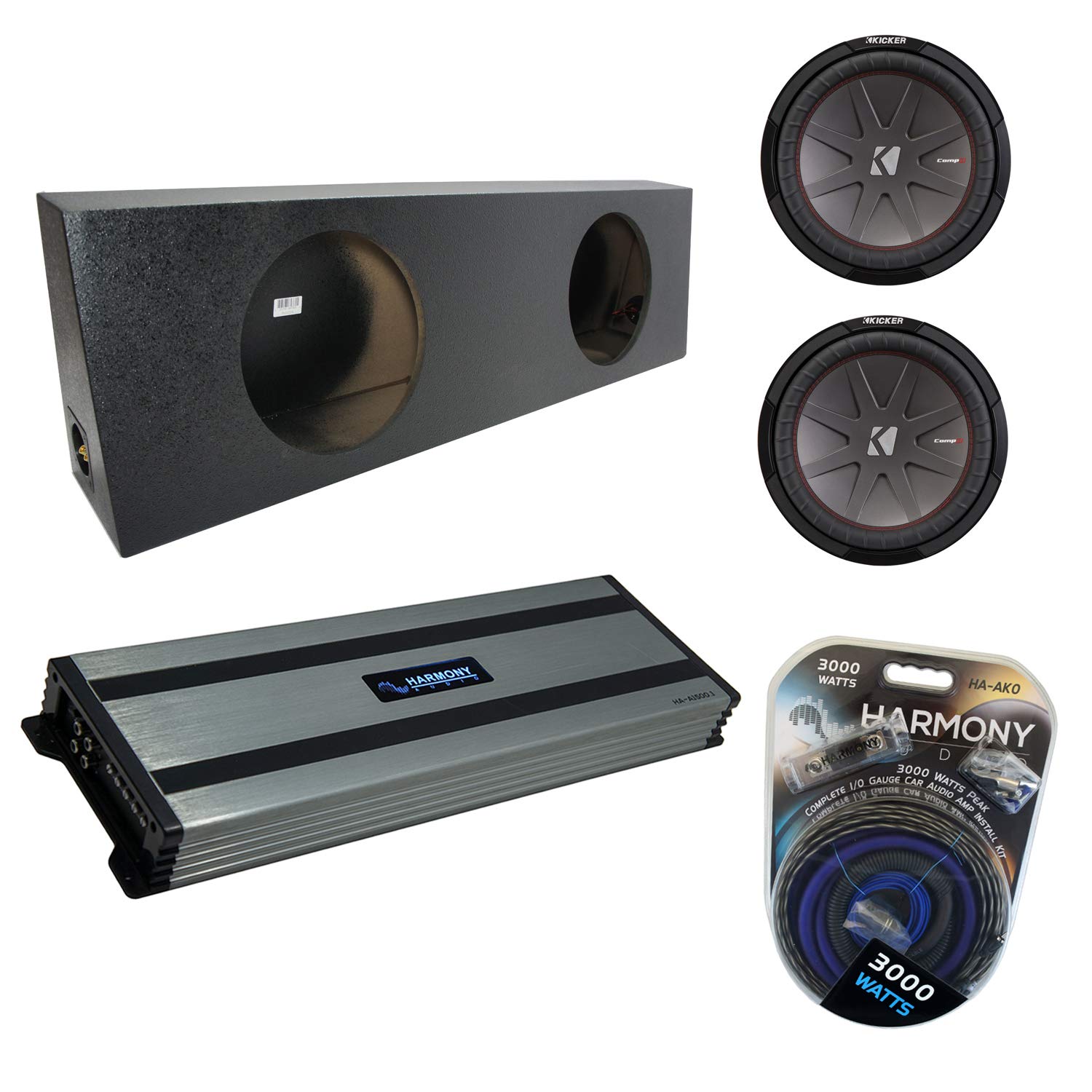 Harmony Audio Universal Regular Standard Cab Truck Kicker Bundle CompR CWR12 Dual 12