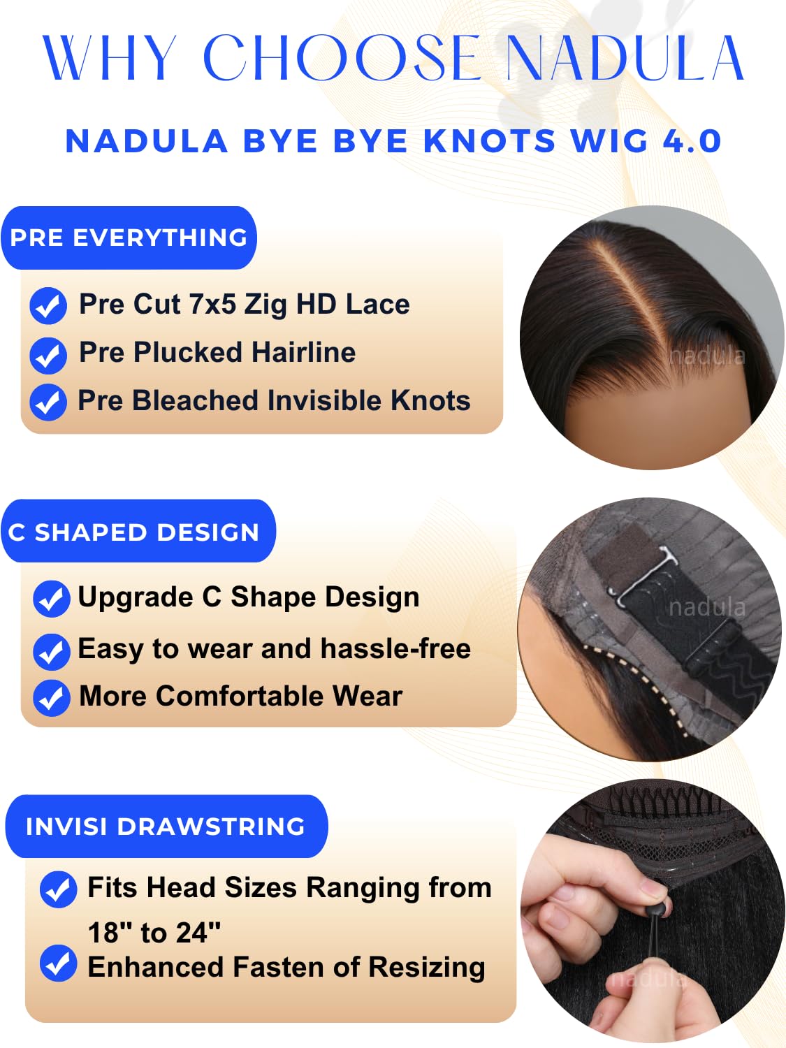 Nadula 8inch Yaki Straight Bob Drawstring Wig Human Hair Glueless Pre Cut 7x5 HD Bye Bye Knots Lace Front Wig Pre Plucked Invisible Knots Ready to Wear Short Light Yaki Bob Wigs 150% Density