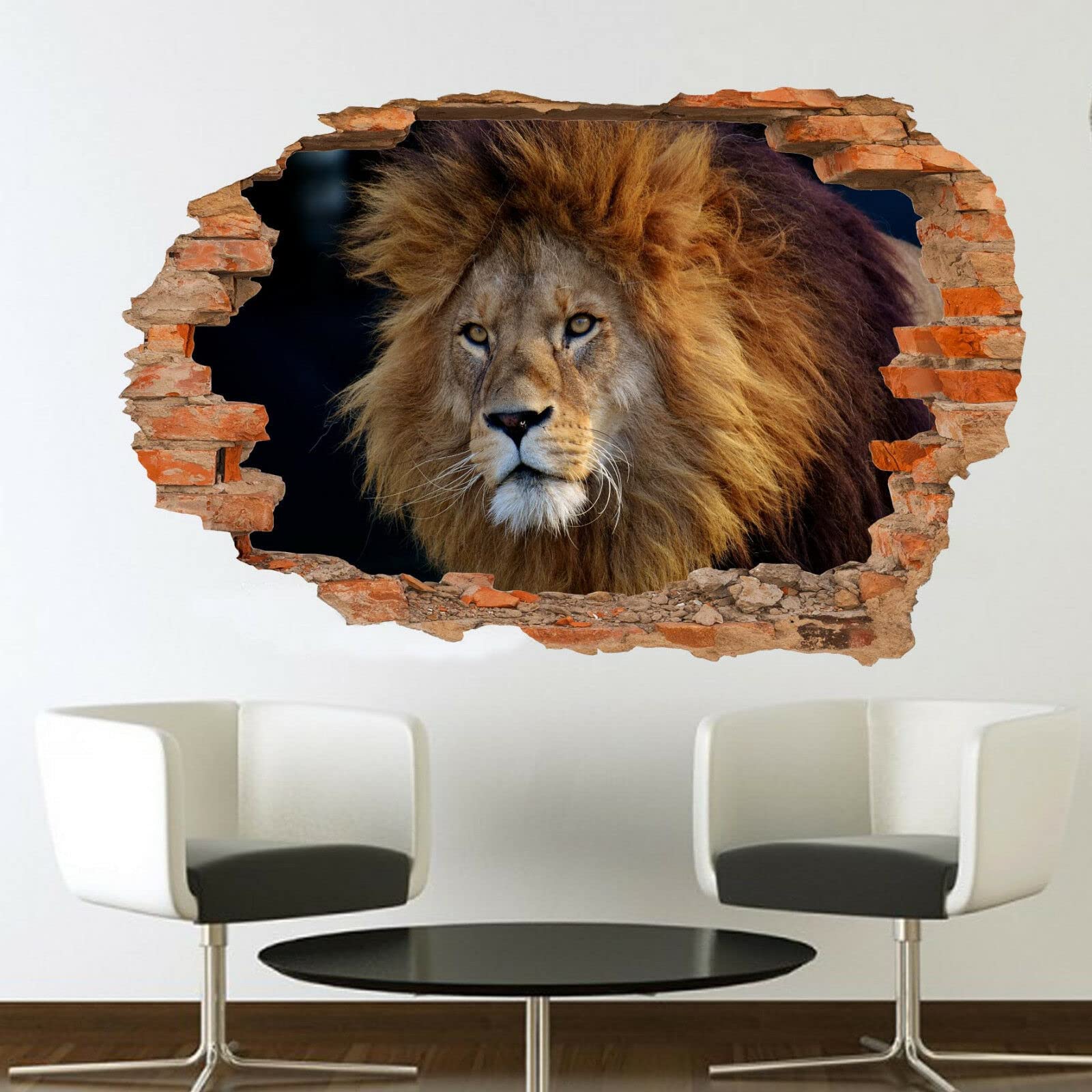 Wandaufkleber Wildlife Große Katzen Löwe Wandaufkleber 3D Kunst Wandbilder Plakate Aufkleber Zimmer Dekor 70x110cm
