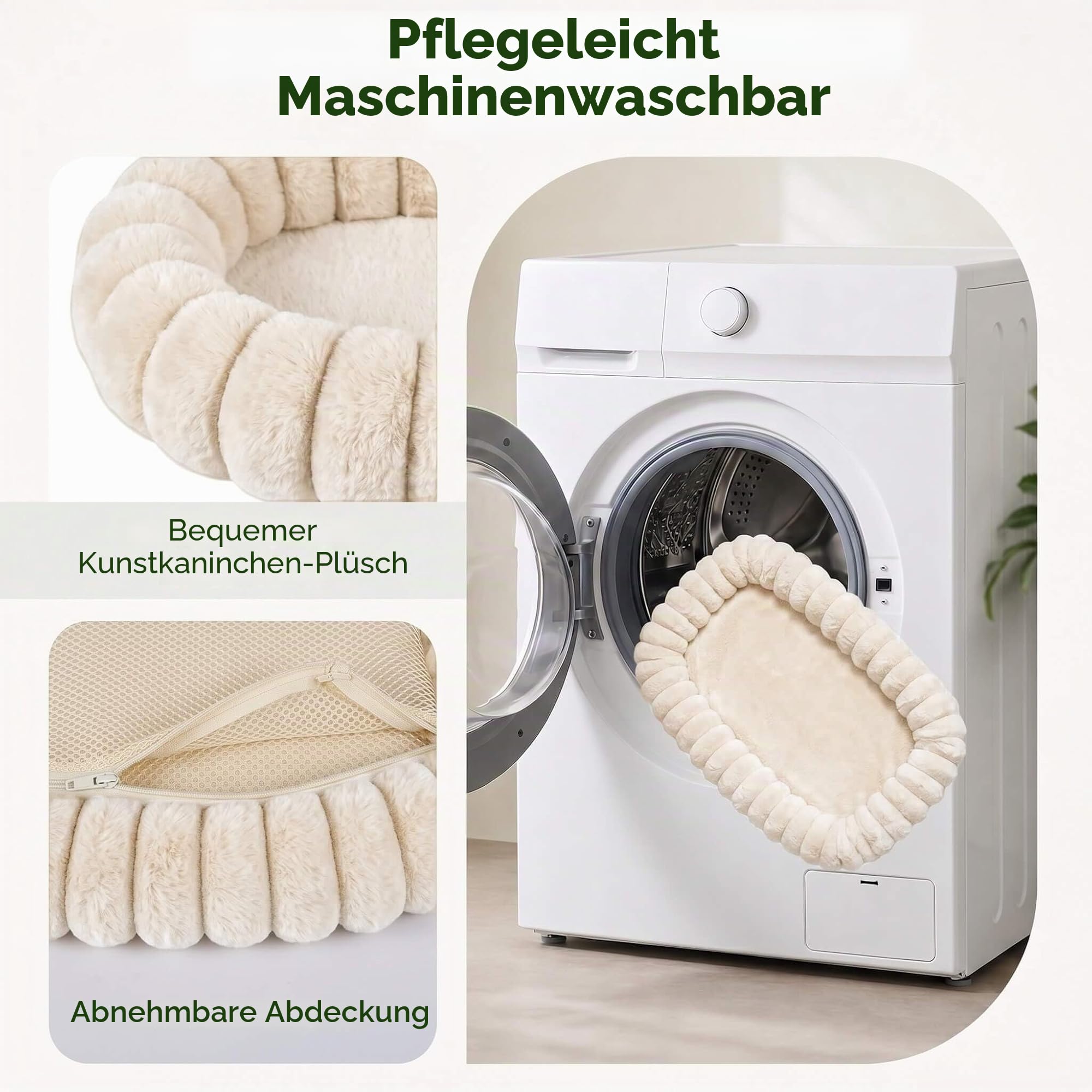 Katzen Fensterliege mit Saugnäpfen, Faltbares Katzenbett für Fensterbank, Fensterliege für Katzen, Robustes Katzenhängematte Fenster bis 18kg, Beige, M(52x30 cm)
