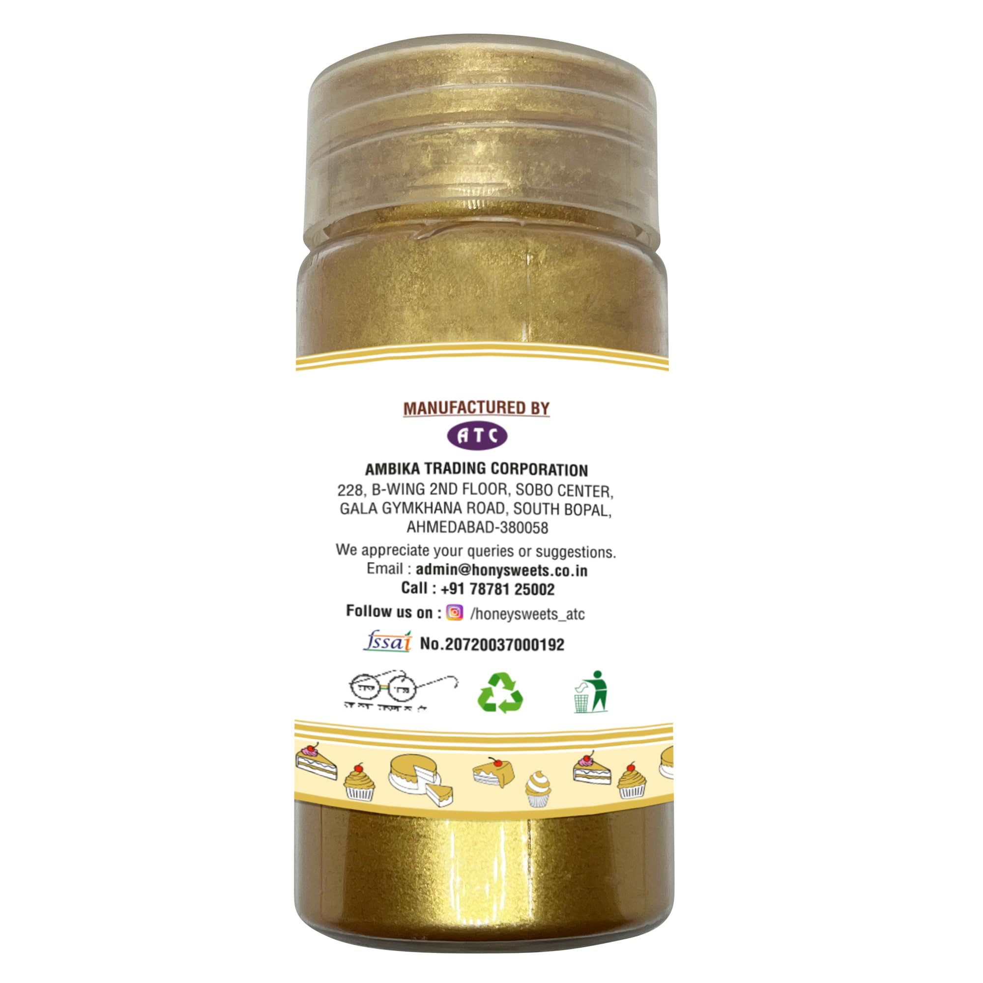 Honey Sweets Edible Wine Gold Luster Dust for Painting on Cakes and Chocolates | Glittering Shiner Dust |Edible Luster Dust for Cake Decorating |(25 Grams, Wine Gold) - Image 3 thumbnail