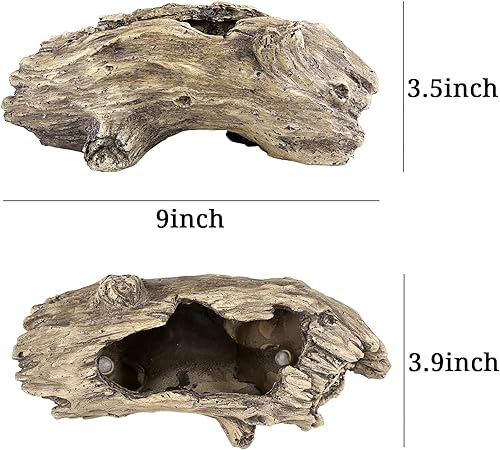 Miniatura 4 de Aclema Macetas suculentas de tocón, macetas para plantas de interior y exterior, bonito jarrón único de resina para jardín con orificio de drenaje