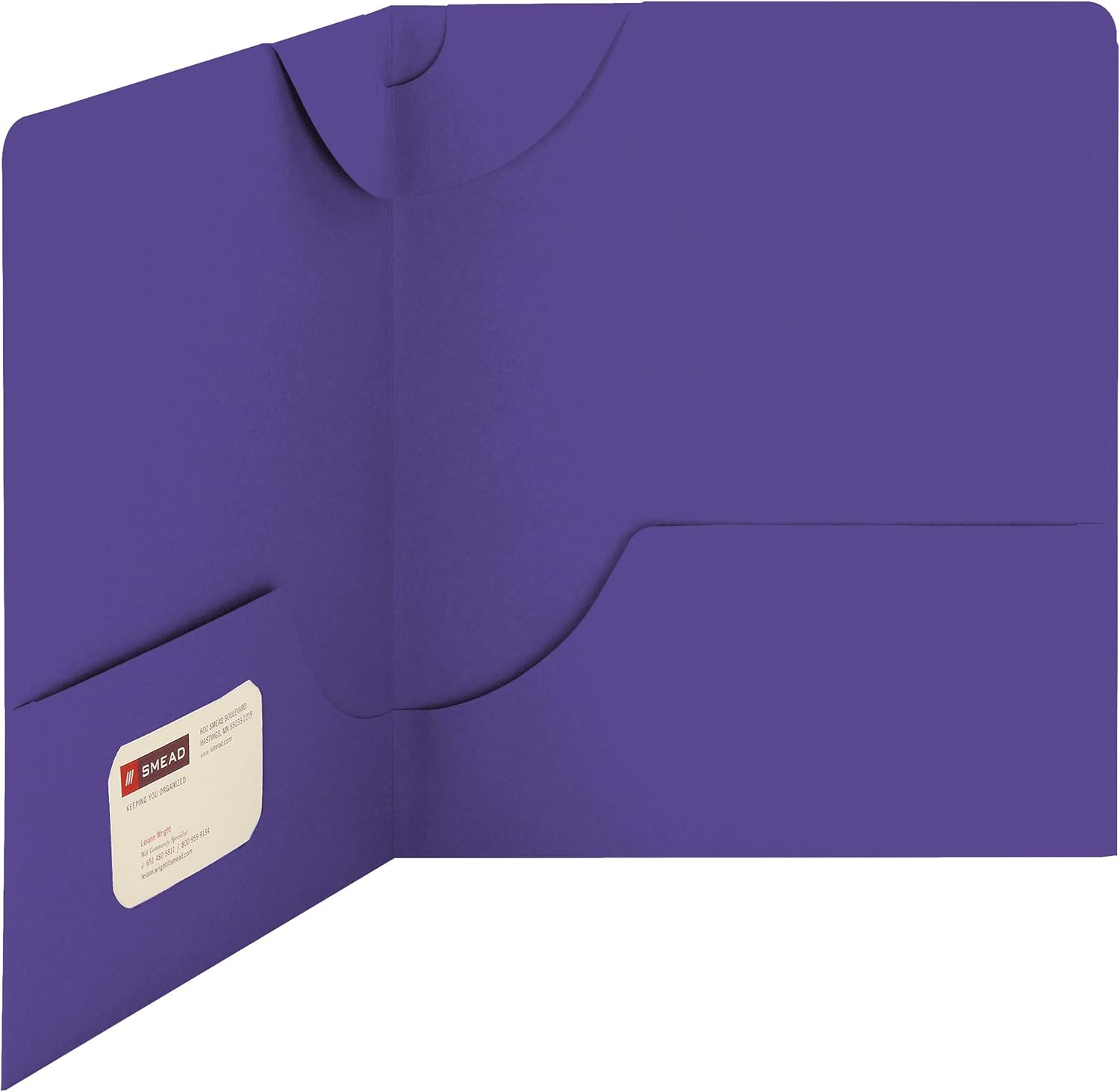 Smead Lockit® Two-Pocket Folder, Letter Size, Purple, 25 per Box (87943)