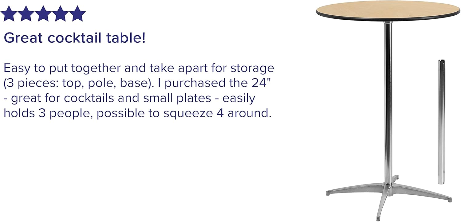 Limited Discount Flash Furniture 30'' Round Wood Cocktail Table with 30'' and 42'' Columns