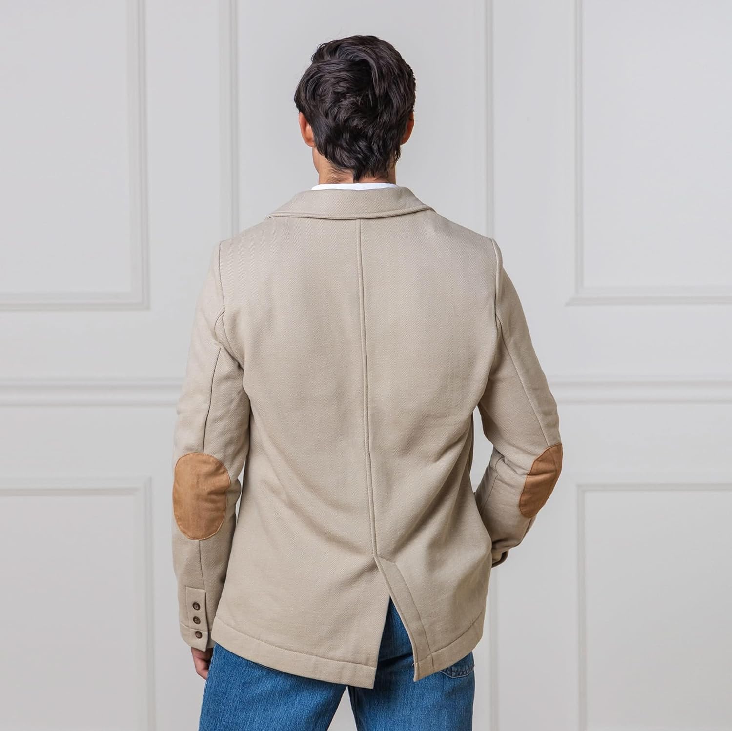 Hope & Henry Men's Fleece Blazer with Elbow Patches