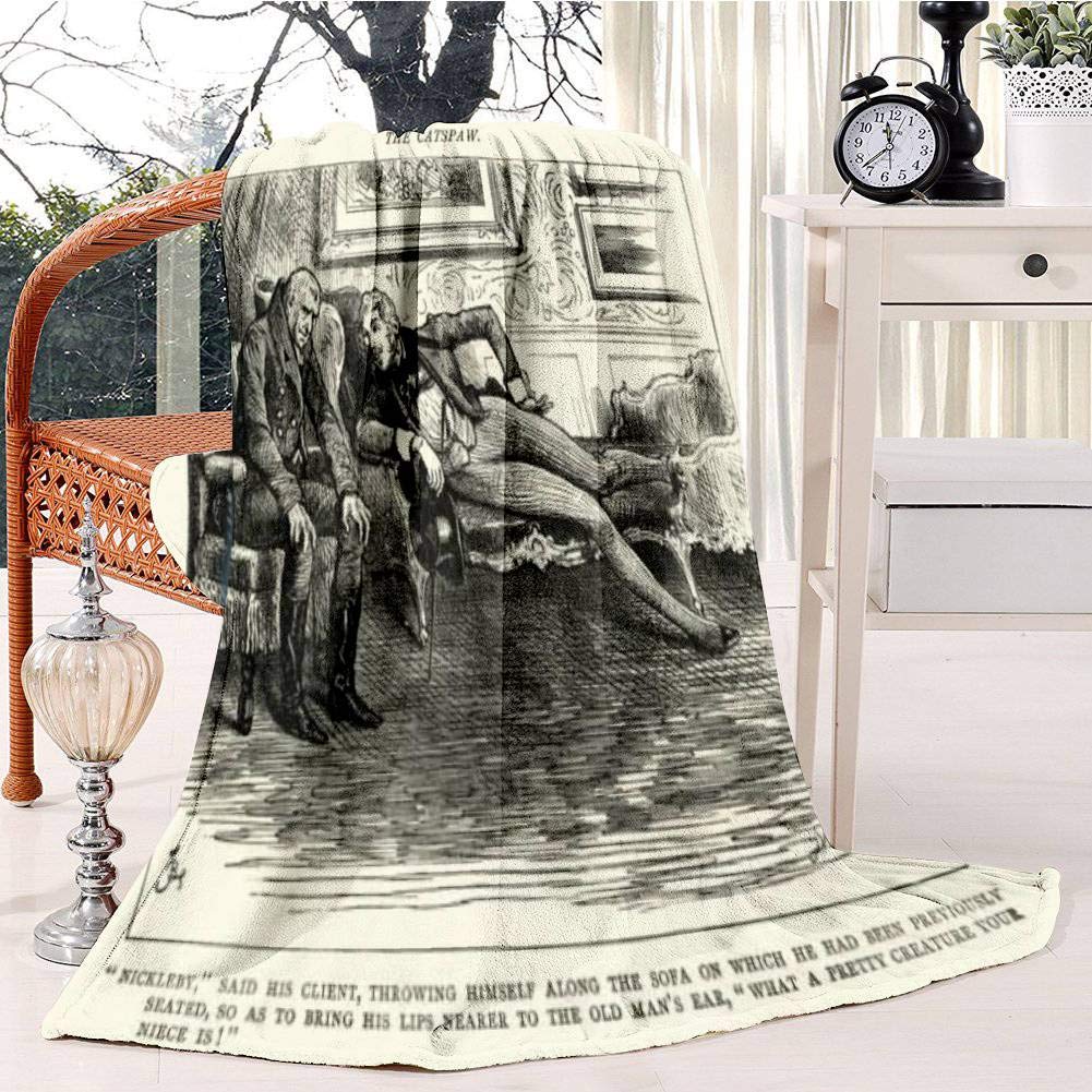 charles dickens, nicholas nickleby, throwing himself along the sofa Bed Blanket Plush Velvet Soft Warm Blanket Lightweight Microfiber Cozy Blanket Christmas Blanket for Bed Couch Chair Sofa, 150x200cm