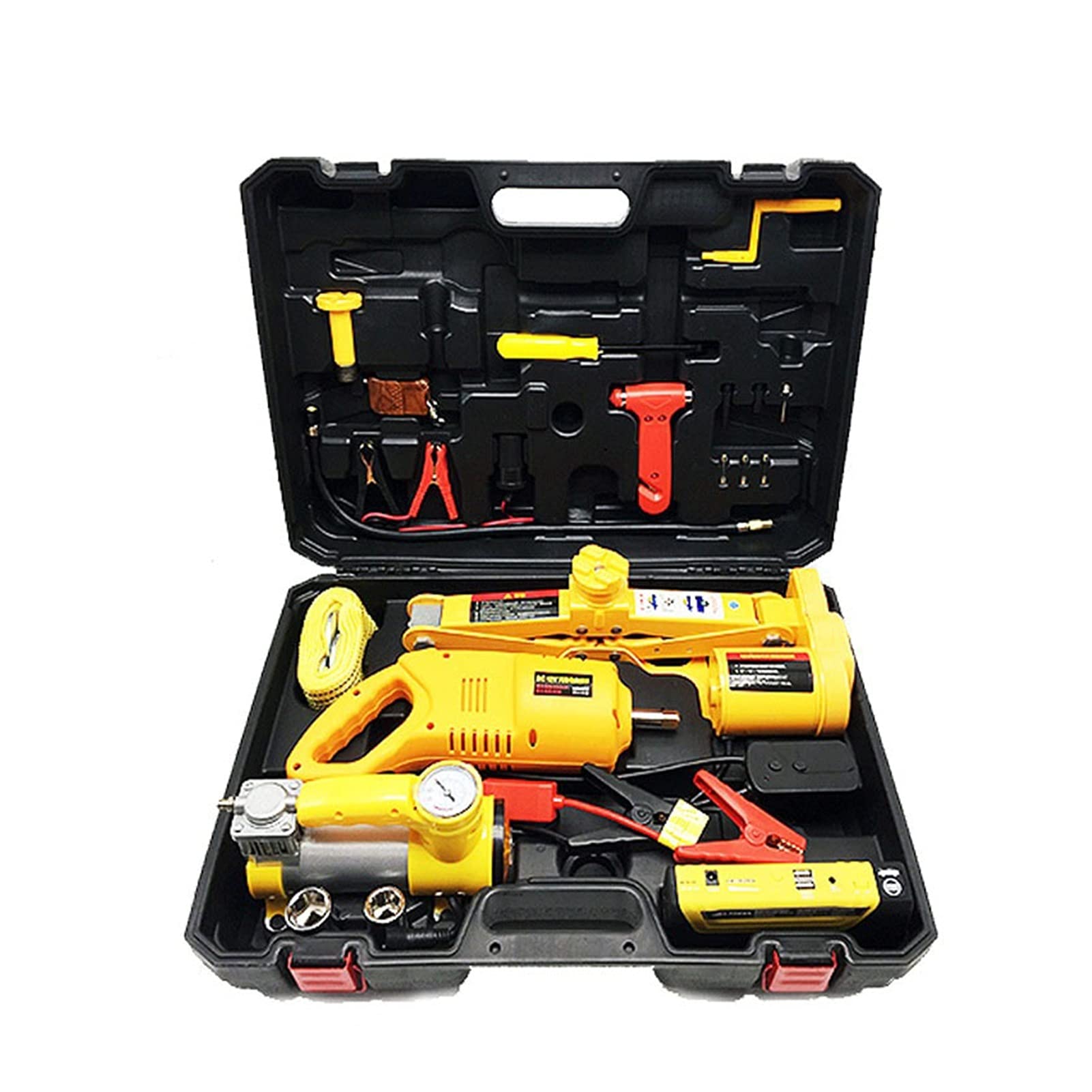 QUSYZD Trailer Jack, Electric Scissor Jack, 2.5T Torque Interchangeable Head Wrench Set, Tire Change Tool,