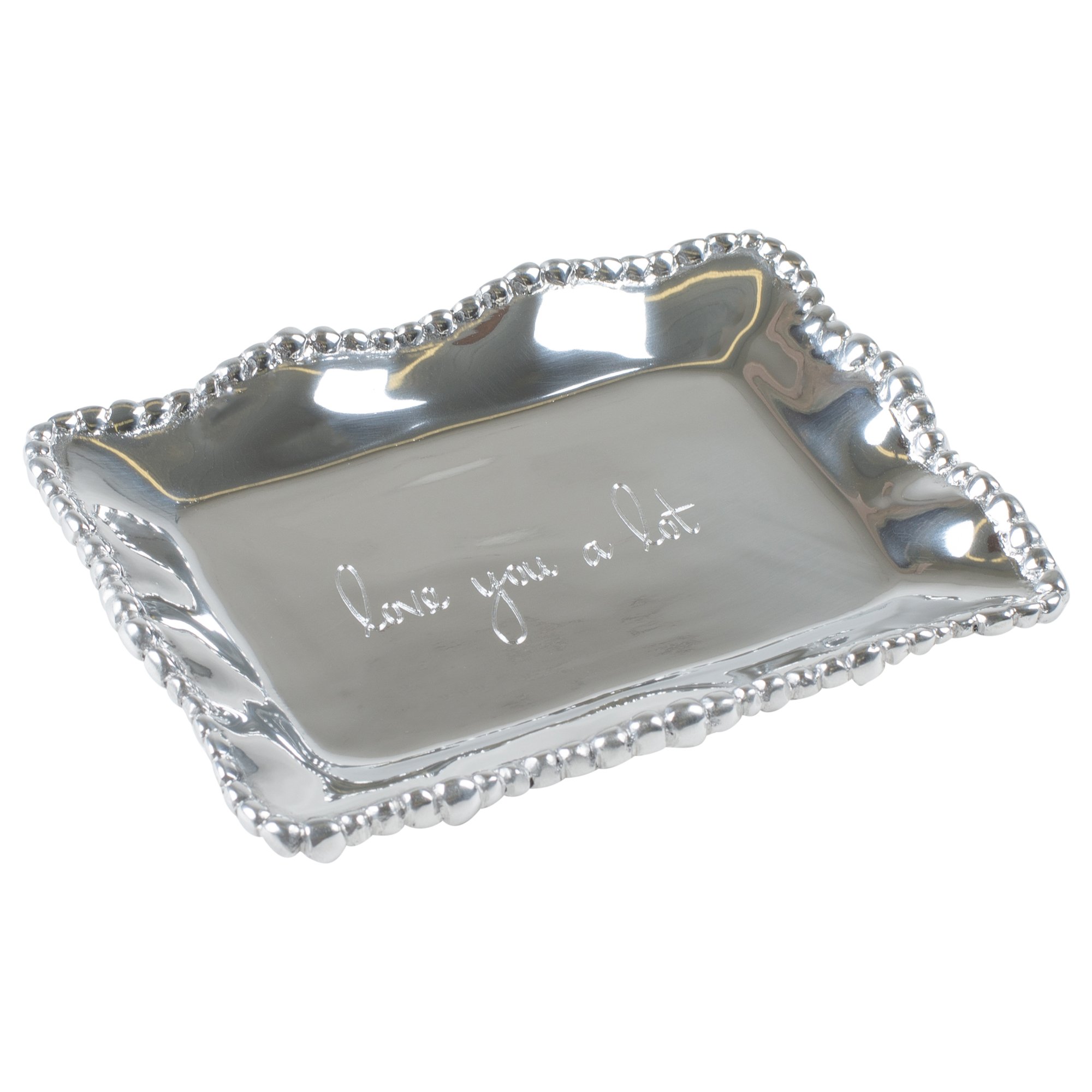 Beatriz Ball GIFTABLES Organic Pearl rect Engraved Tray- Love You a lot