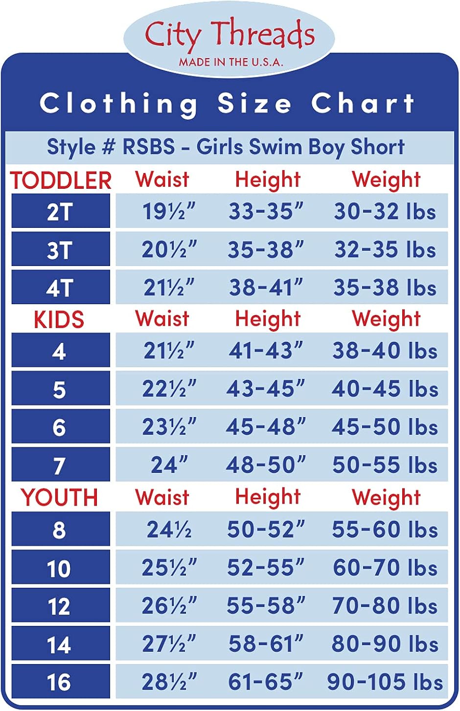 City Threads Girls' Swimming Bottom Boy Short UPF50+ Rash Guard Swim Made in USA 4T Rainbow Print