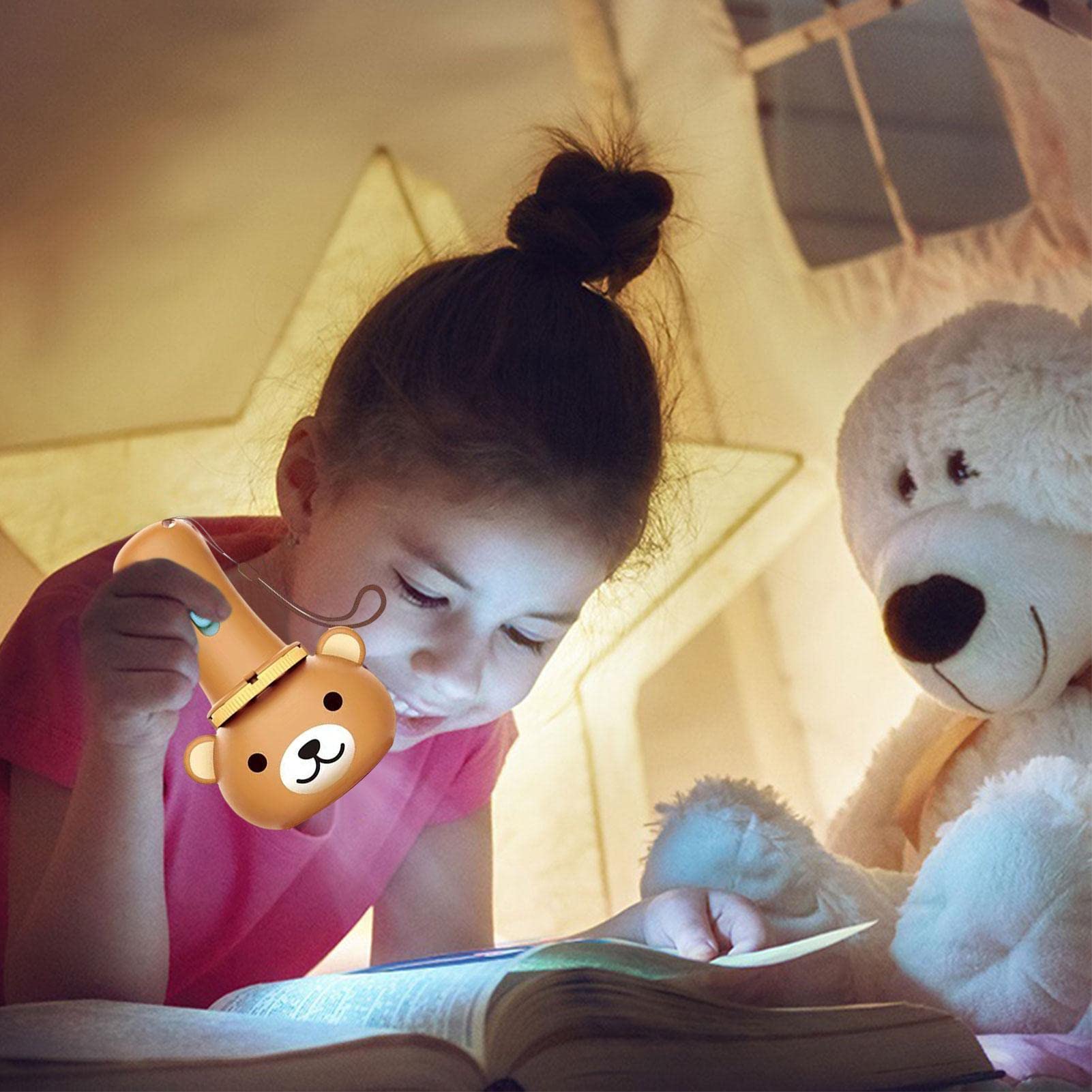 Generisch Ma?e latarki dla dzieci, latarki w kszta?cie misia – latarka z 24 zdj?ciami, nauka pedagogiczna, czas snu, lampka nocna dla dzieci