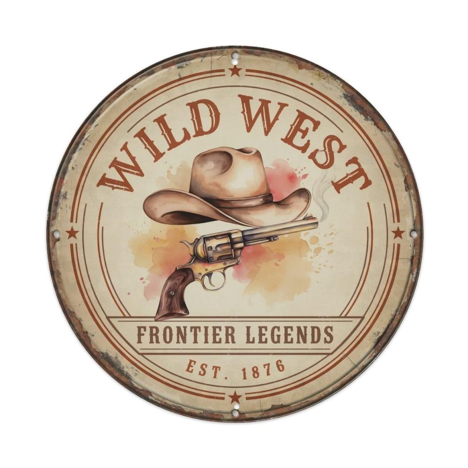 Wild West Western Metal Tin Sign Plaque
