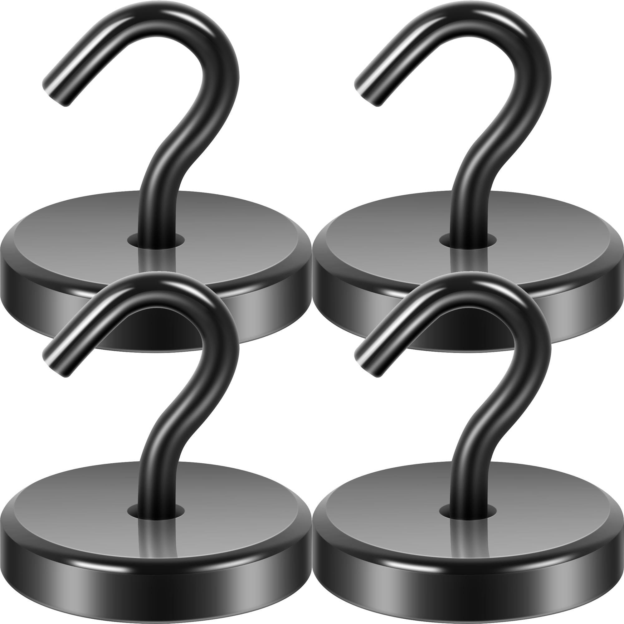 Neosmuk 170lb+ Extra Strong Magnet with Hook for Fridge,Heavy Duty Cruise Hook for Ceiling,Small Magnetic Holder for Van Tool(Black