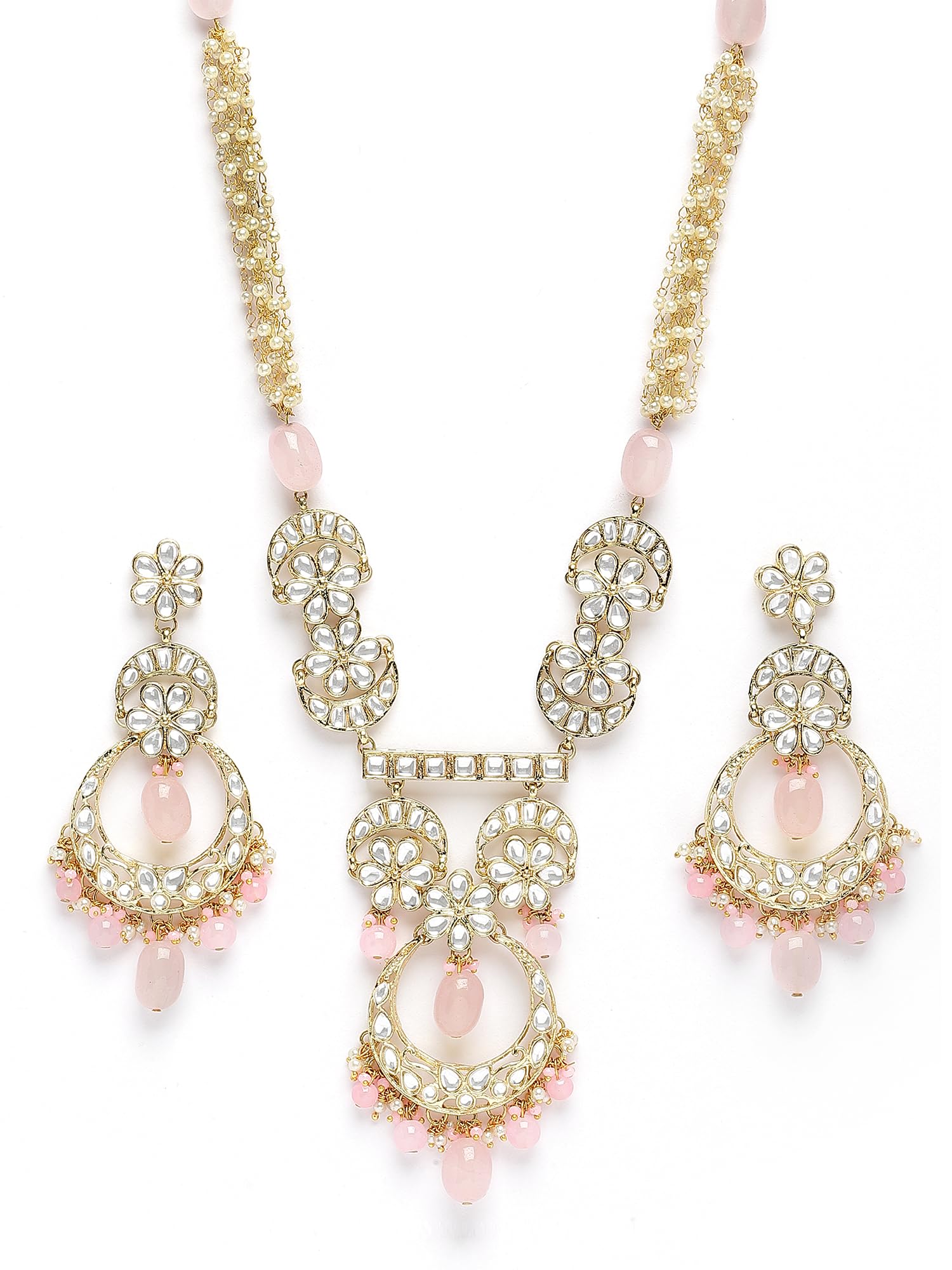 Karatcart Gold Plated Pink Tuble Kundan Rani Haar Necklace Set for Women (B0CKXKVRY7) Amazon Price History, Amazon Price Tracker