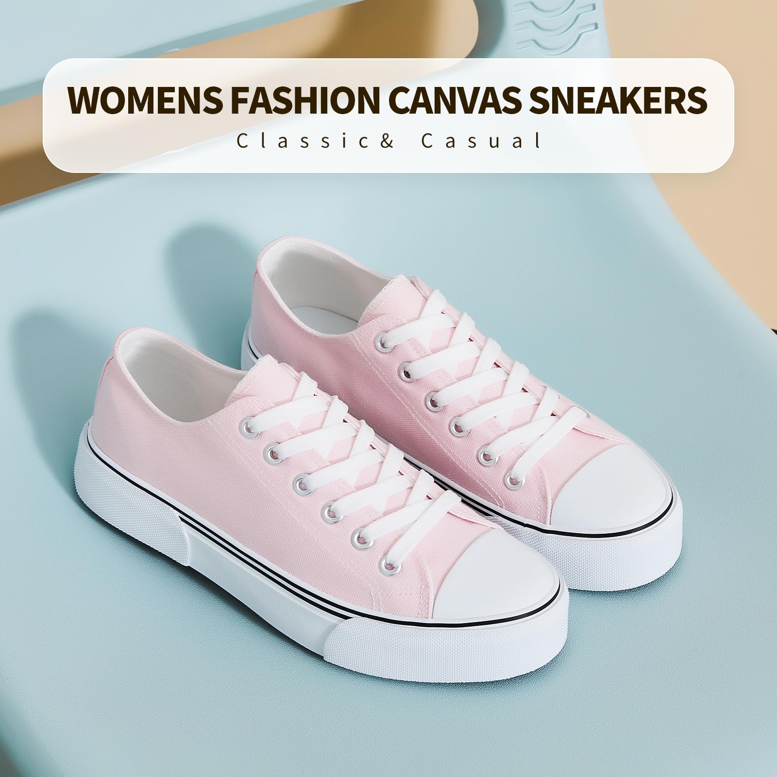hash bubbie White Sneakers for Women Low Top Canvas Shoes Womens Canvas Sneakers Women's Fashion Sneakers Slip on Casual Tennis Shoes