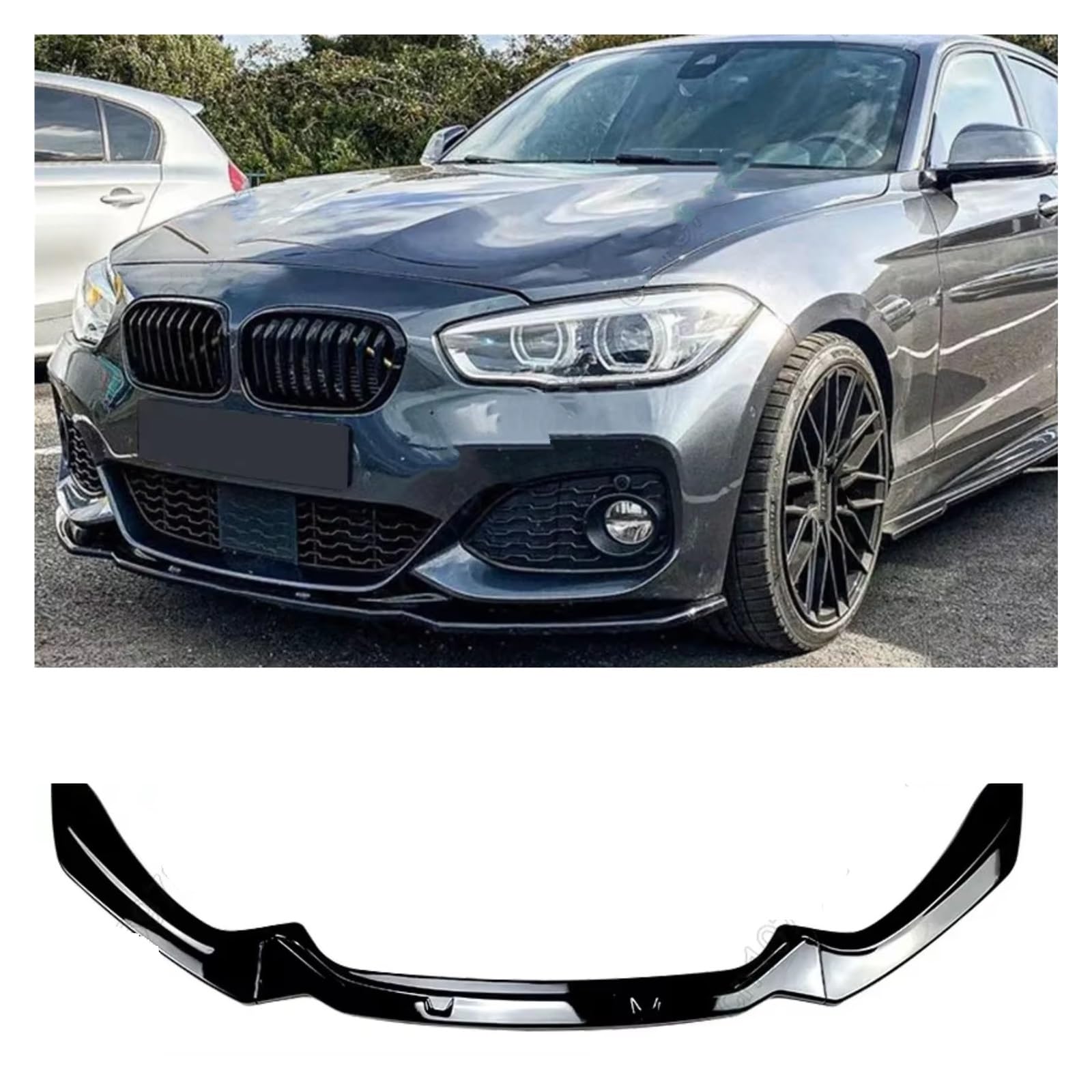 Lèvre De Pare-Chocs Avant pour BMW Série 1 F20 F21 118i 120i M135i M140i LCI 2015-2019 M-Pack Voiture Pare-Chocs Avant Lame Diffuseur Kit Carrosserie Spoiler Becquets Avant(Gloss Black)