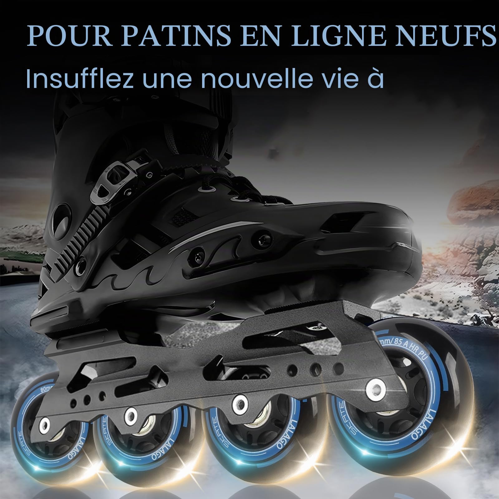 LALAGO Lot de 8 Roues de Rollers 80mm Roulements ABEC 9