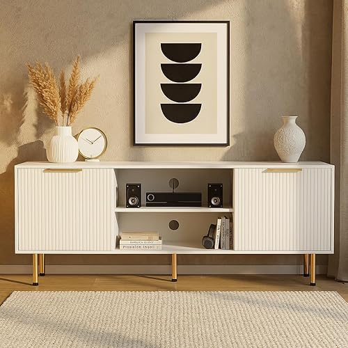 Miniatura 2 de Soporte de TV para televisores de hasta 65 pulgadas, soportes de TV para sala de estar y dormitorio, consola de TV moderna de mediados de siglo,