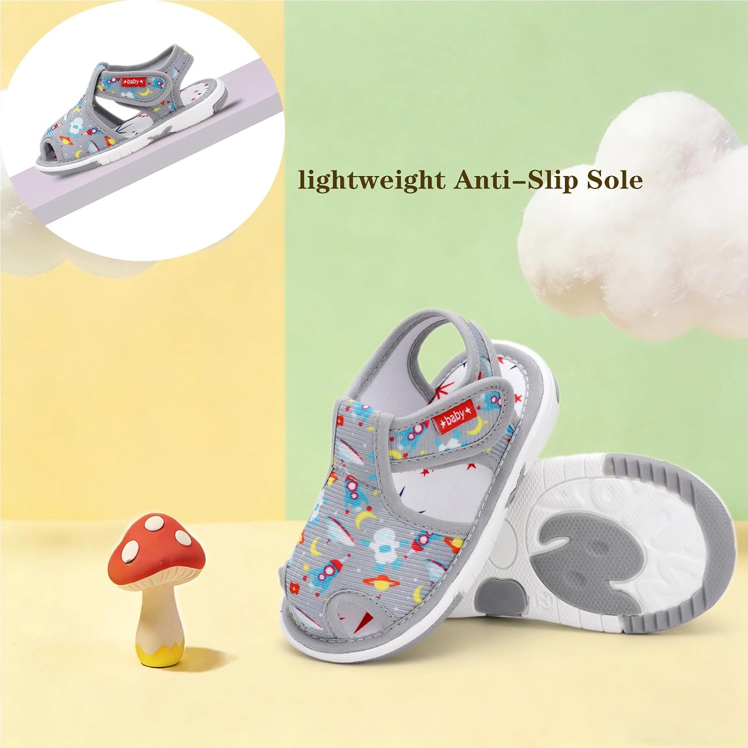 Baby Boy Girl Summer Sandals Infant Squeaky Shoes Lightwight Non-Slip Toddler First Walkers