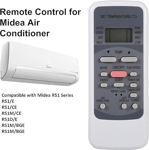 Miniatura 2 de Reemplazo de control remoto universal para aire acondicionado Midea (Tipo: R51M/E)
