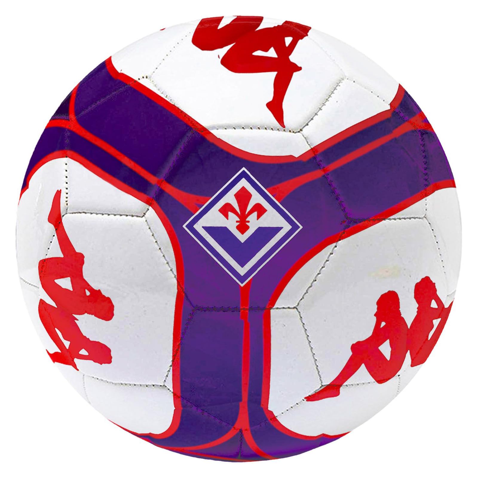 Kappa Piłka Nożna Florencka Fiorentina Piłka Nożna Oficjalna. Fioletowy wzór z czerwonym logo.