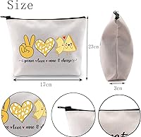 Vista 5 de POFULL Divertido Mac y Queso Amor Comida Regalo Paz Amor Mac y Queso Bolsa Cosmética Macarrones Y Queso Regalo, Peace Love Mac Bag