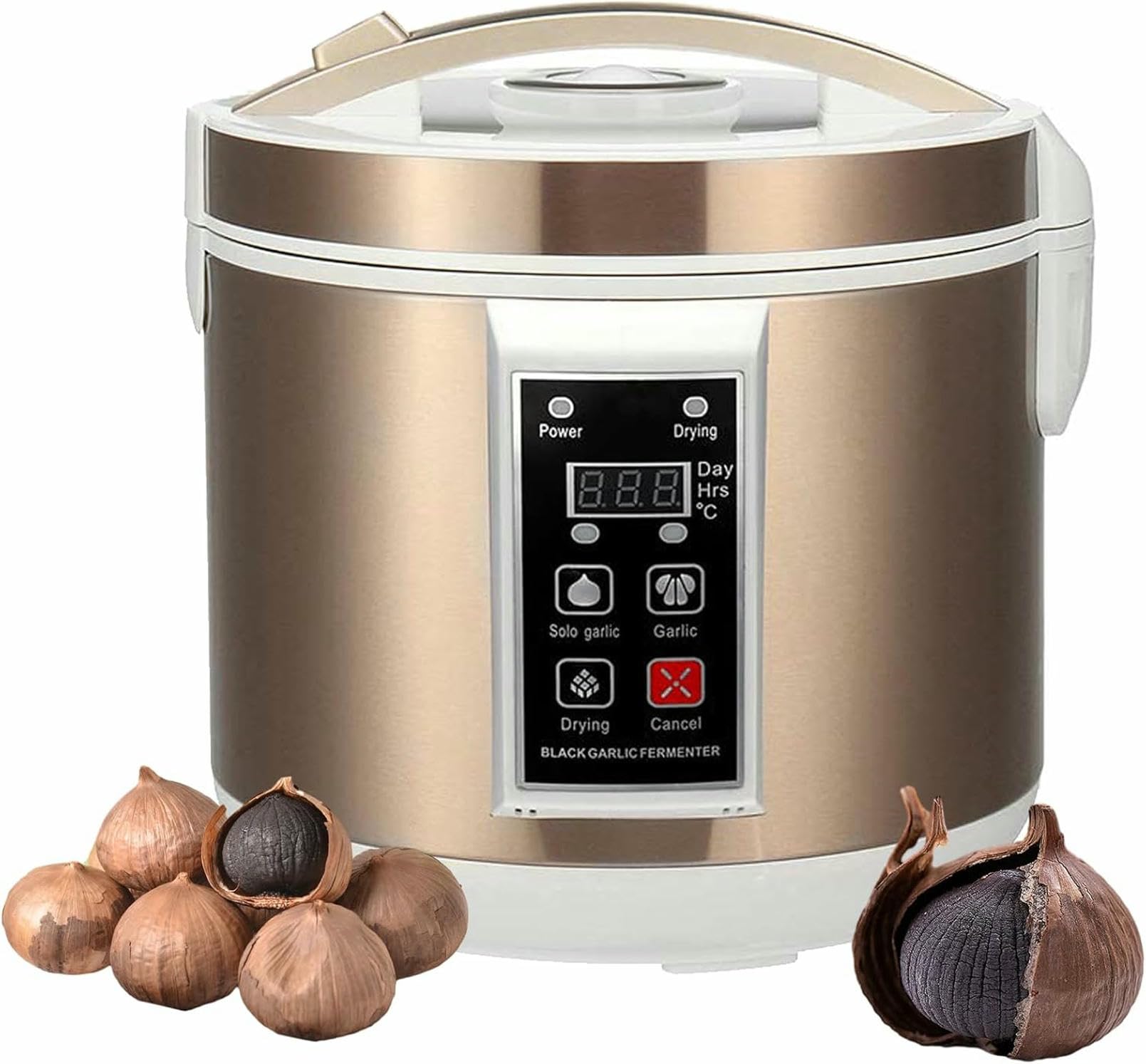 Fermentator Do Czarnego Czosnku 6/7,5 L - Szybki 7-Dniowy Garnek Do Fermentacji Z Półką Ze Stali Nierdzewnej - Idealny Do Jogurtu, Natto I Octu Owocowego - Pamięć Wyłączenia - Planowane Suszenie