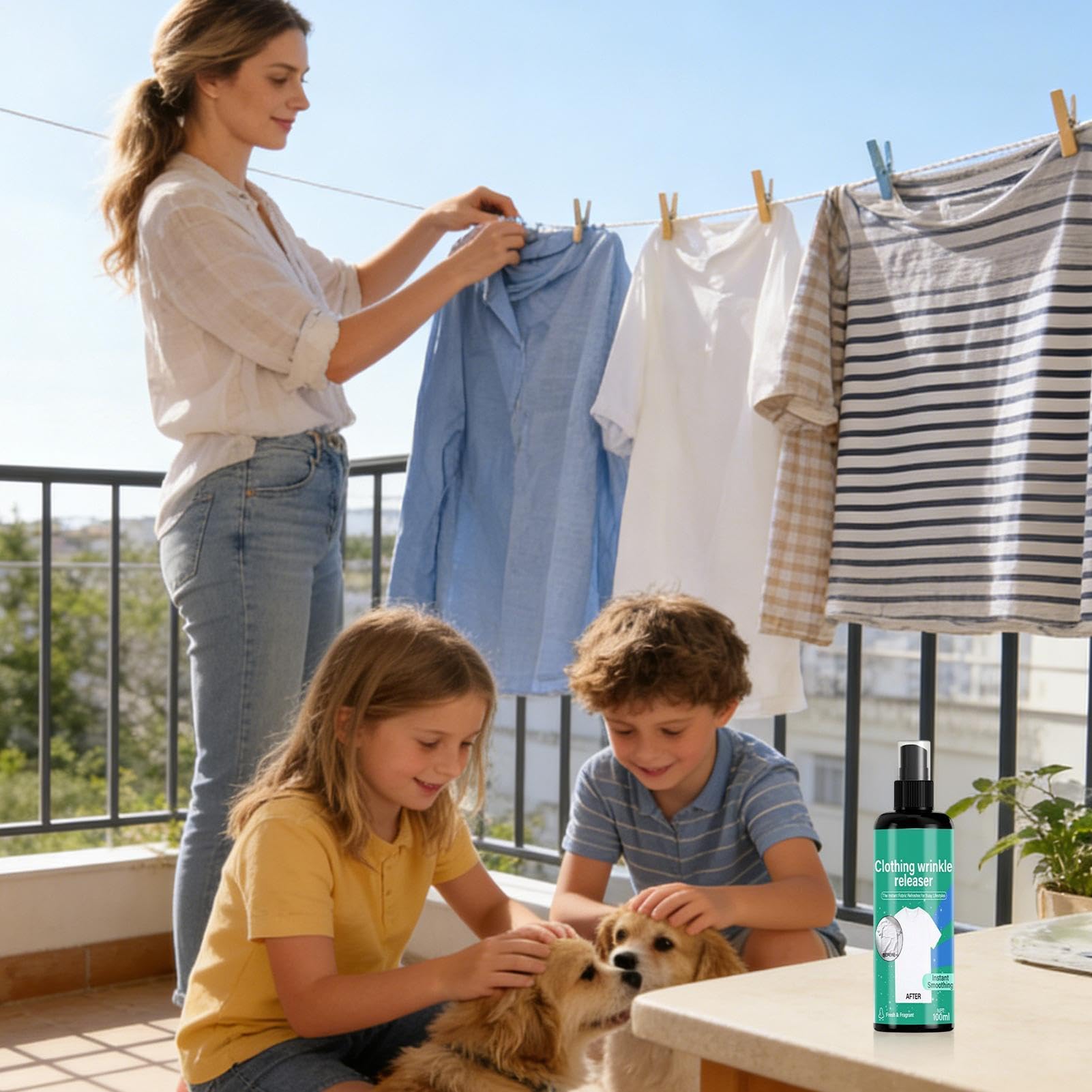 Fabric Starch Spray, 3.9x14cm, 100ml Sizing Mist, Ironing Aid, Clothing Care, Pressing Garments, Laundry Maintenance, Smoothing Apparel Finishing