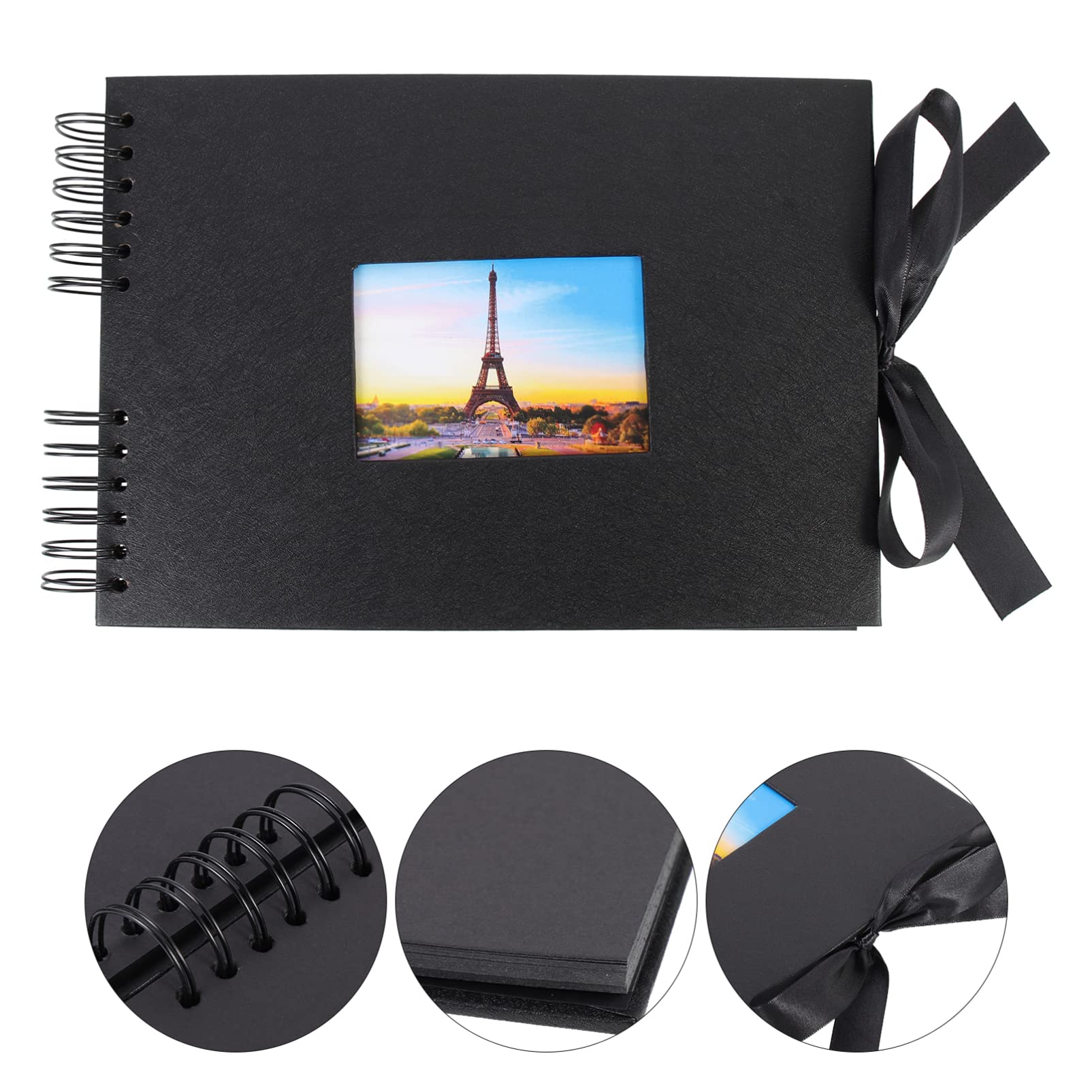 Album Fotografico Scrapbooking A4 a Spirale Nastro, 40 Fogli | Copertina e Pagine Personalizzabili, Cartoncino, Rilegatura Robusta, Adesivi Inclusi