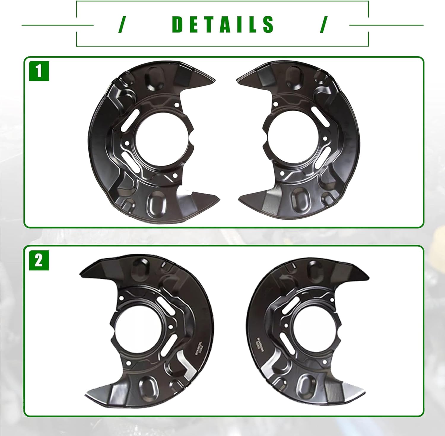 PartsFlow Front Driver and Passenger Side Brake Dust Shield Compatible with Toyota Corolla Matrix 2003-2008, tC 2005-2010 - Replace# 924-372, 4778112240, 4778212240