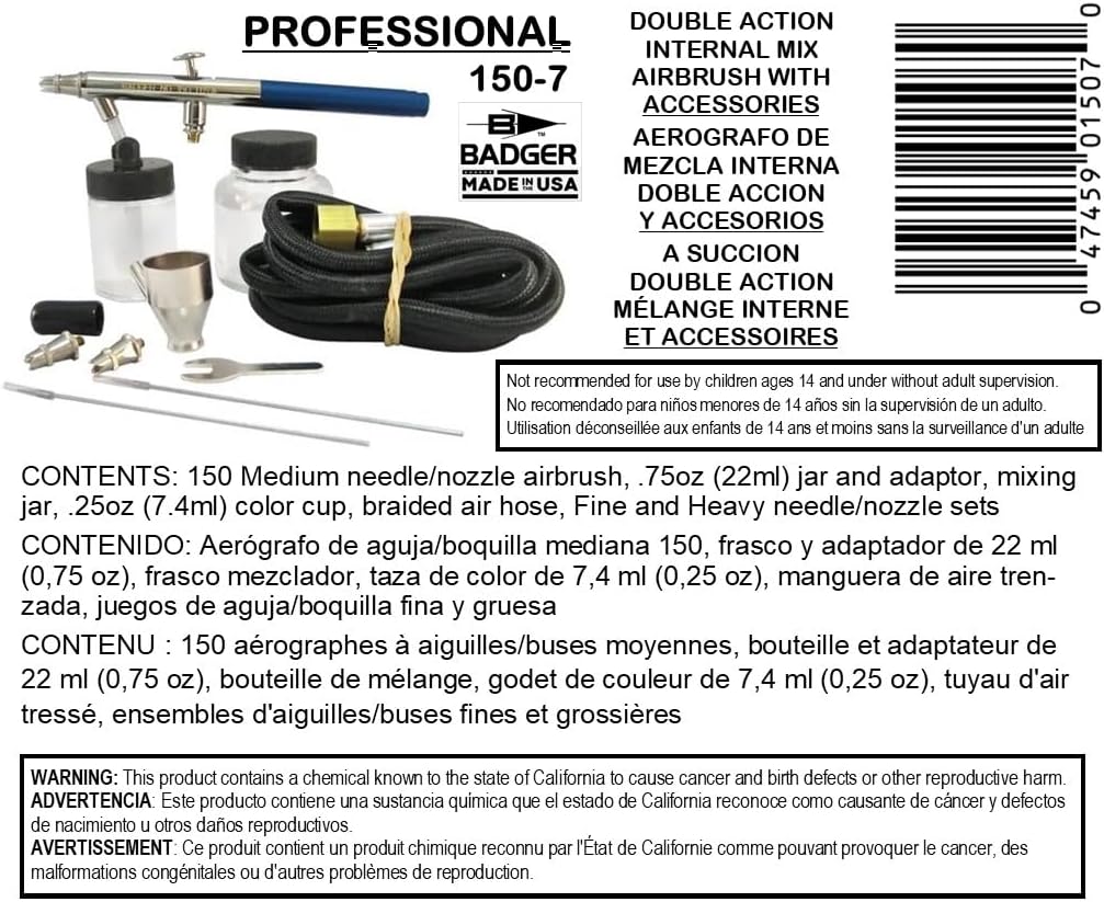 Badger Air-Brush Co. 150-7 Professional Airbrush Set, Red