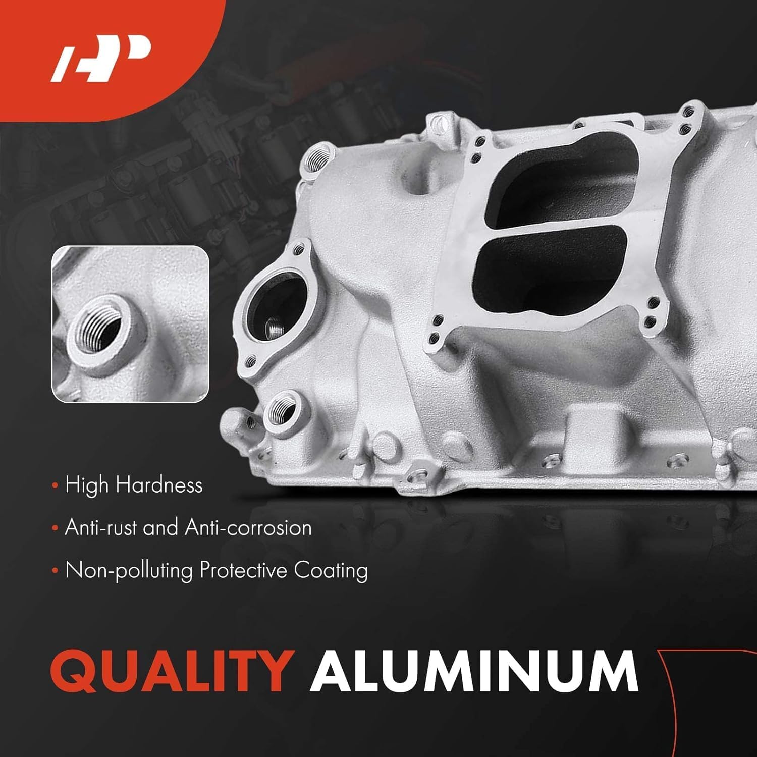 A-Premium Dual Plane Intake Manifold Compatible with Chevy 396-502 BBC, fits for Chevrolet Camaro Corvette Suburban & GMC G-Series CK Pickup, Suburban, [Idle-6000], Carbureted Aluminum, Replace# 53001