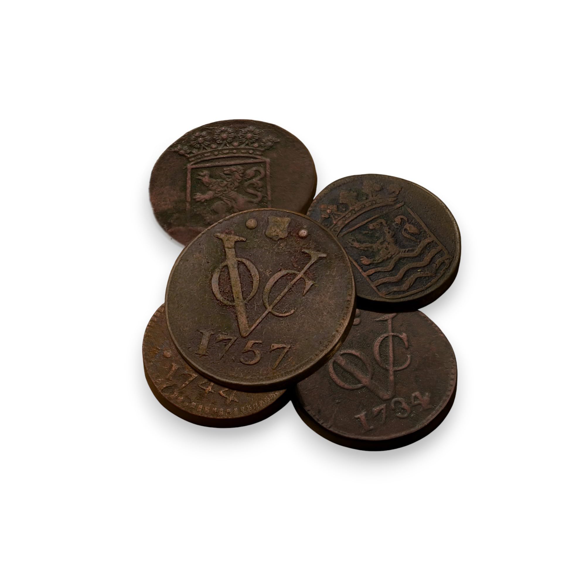 IMPACTO COLECCIONABLES | Moneta autentica Penny Duit di New York (1726–1794) | Collezione dell'America coloniale verificata e certificata