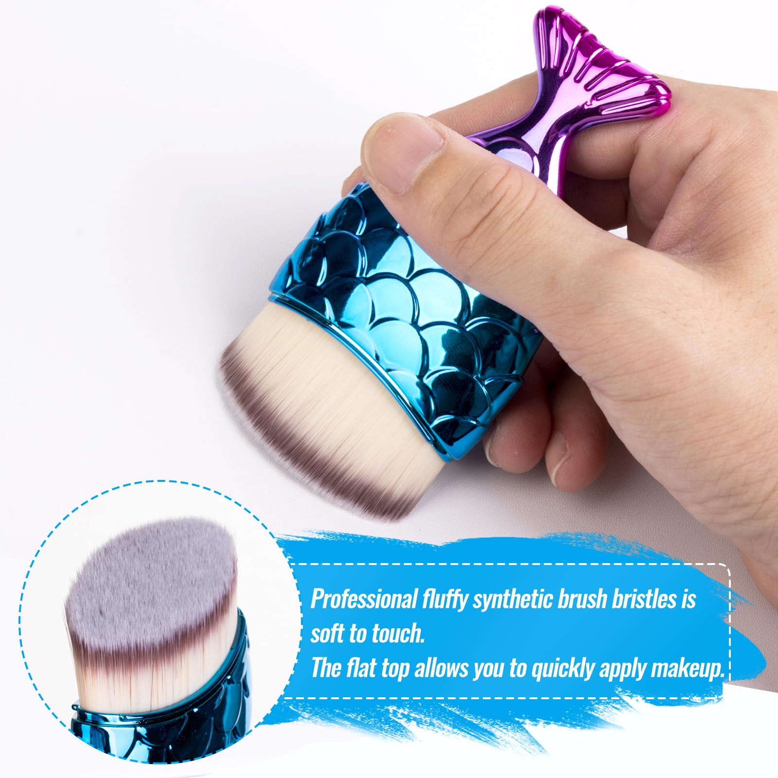 UNIMEIX Brocha de protección solar para cara, brocha Kabuki, aplicador de protector solar para niños, brochas de maquillaje para base líquida, polvo, crema, pulido, difuminado