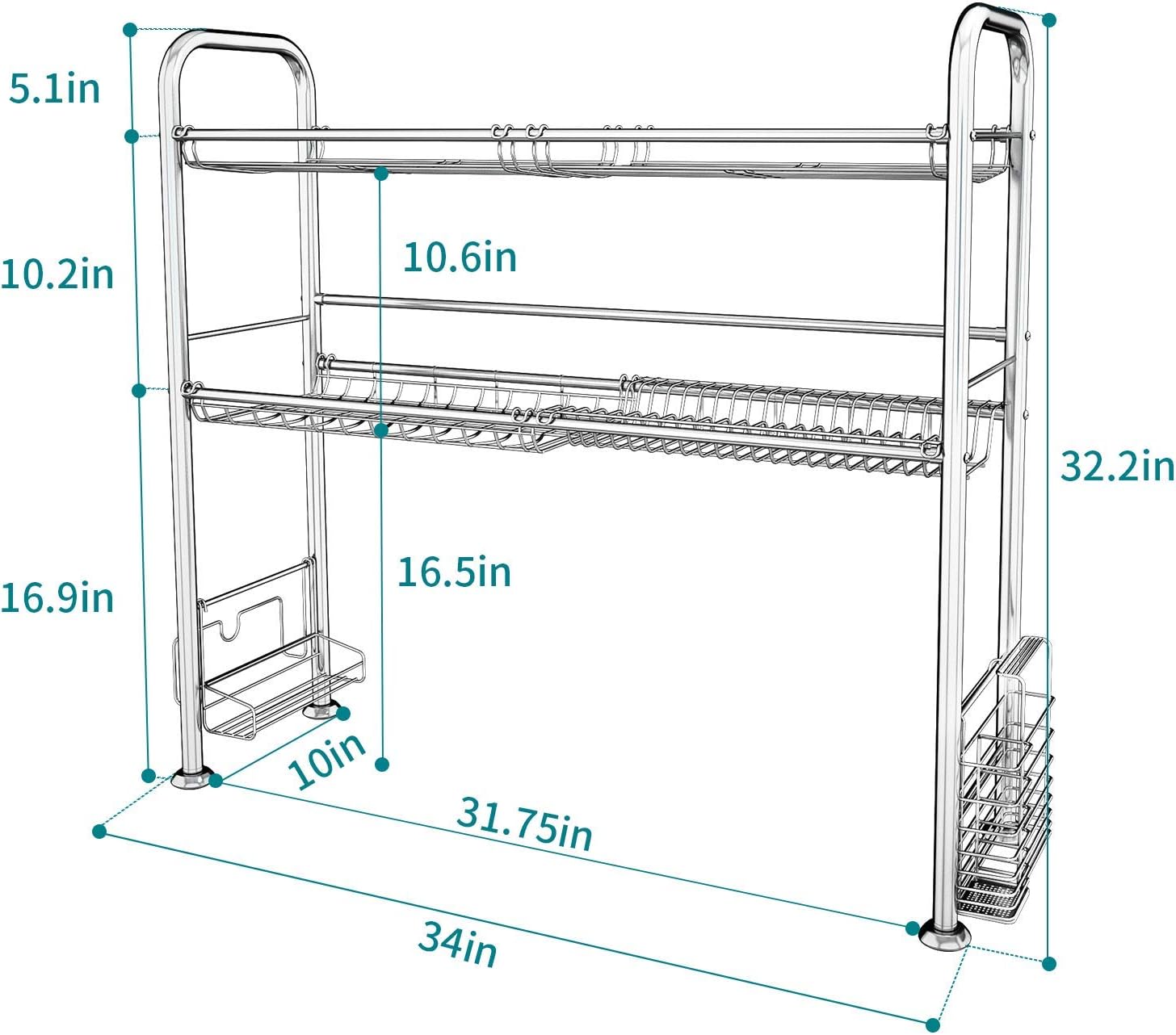 Top Rated JZBRAIN Over The Sink Dish Drying Rack, 1 PCS (Silver01) 70% Off Everything JZBRAIN Over The Sink Dish Drying Rack, 1 PCS (Silver01)