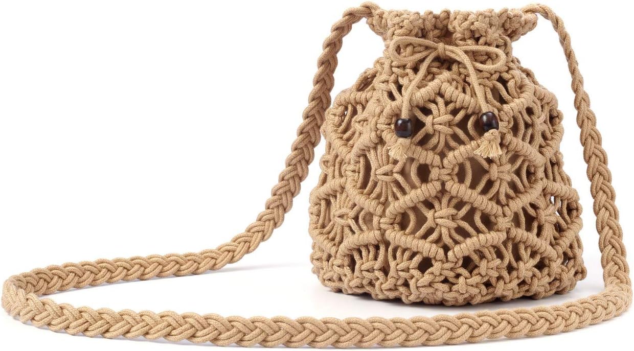 CHIC DIARYWomen Straw Crossbody Bag Handmade Woven Beach Bohemian Shoulder Purse