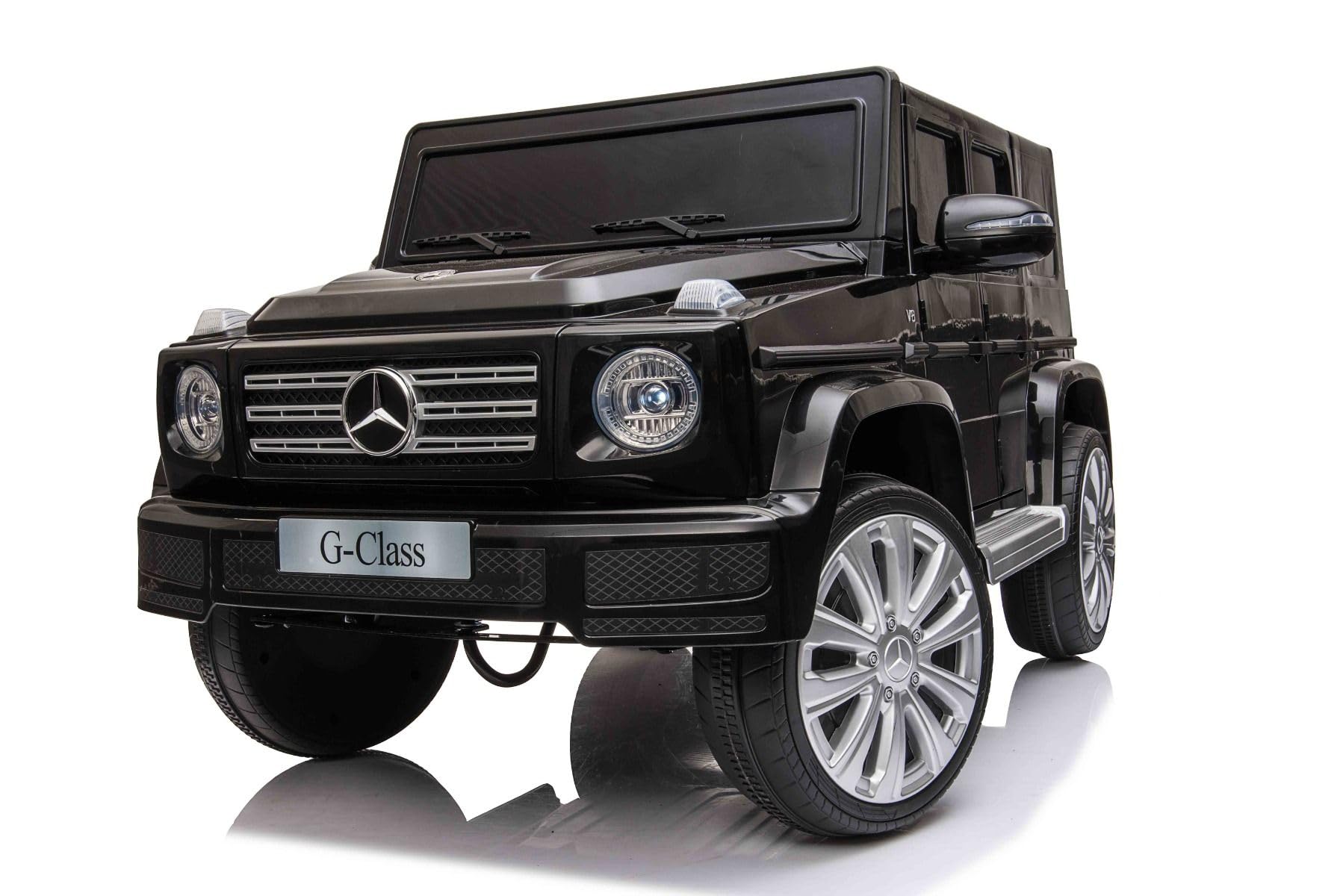 Mercedes G500 12 V elektryczny samochód elektryczny, czarny, pilot zdalnego sterowania 2,4 GHz, wejście USB/SD, tylne zawieszenie, bateria litowa, oświetlenie LED, oryginalna licencja