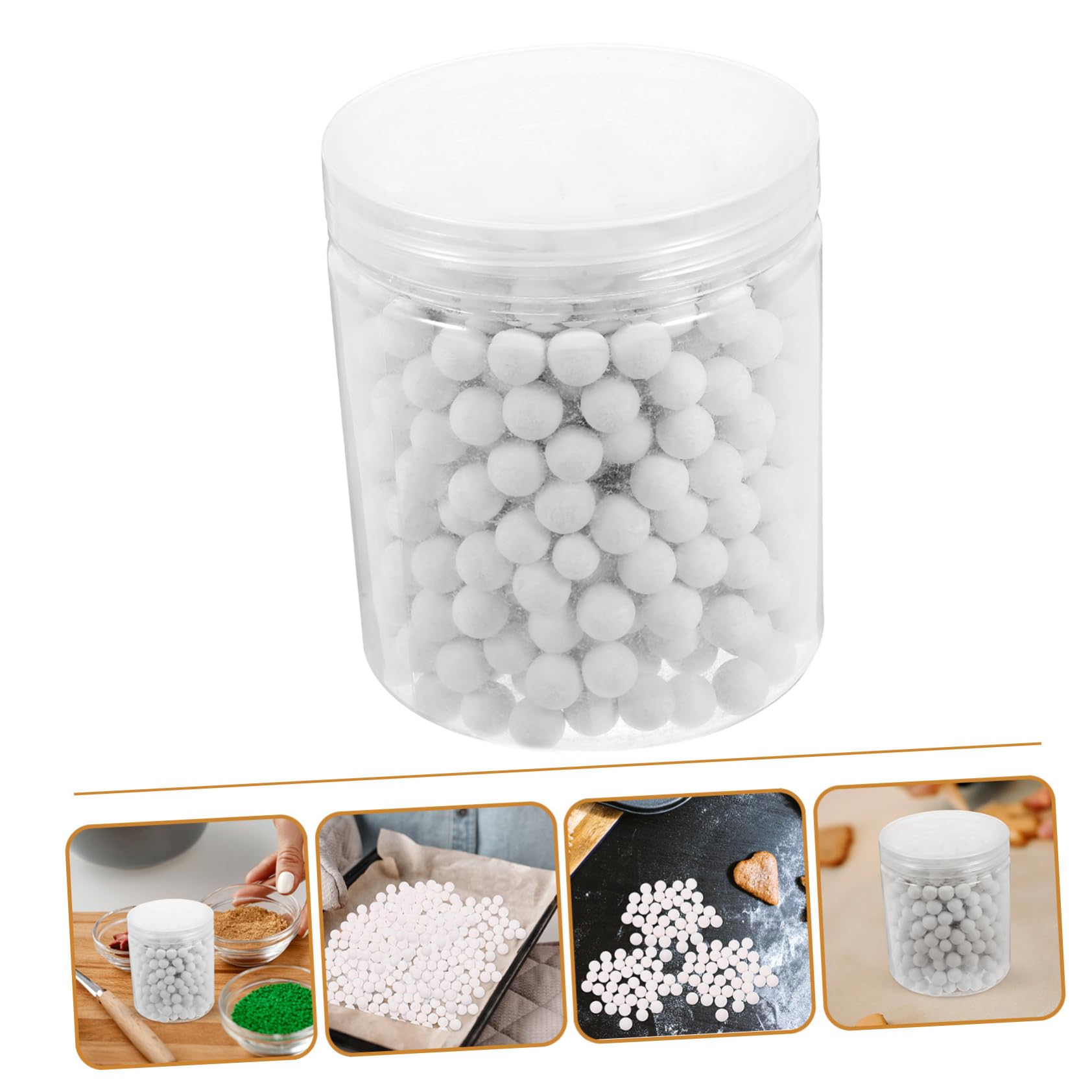 Cabilock 2 Stück Gebackene gebackene Bohnen Backperlen Essentials Bohnen backen Backzubehör Zubehör backen Keramik Weiß