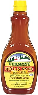 Maple Grove Farms, Vermont Butter Pancake Syrup with Vitamins, Sugar Free, 12 Ounce