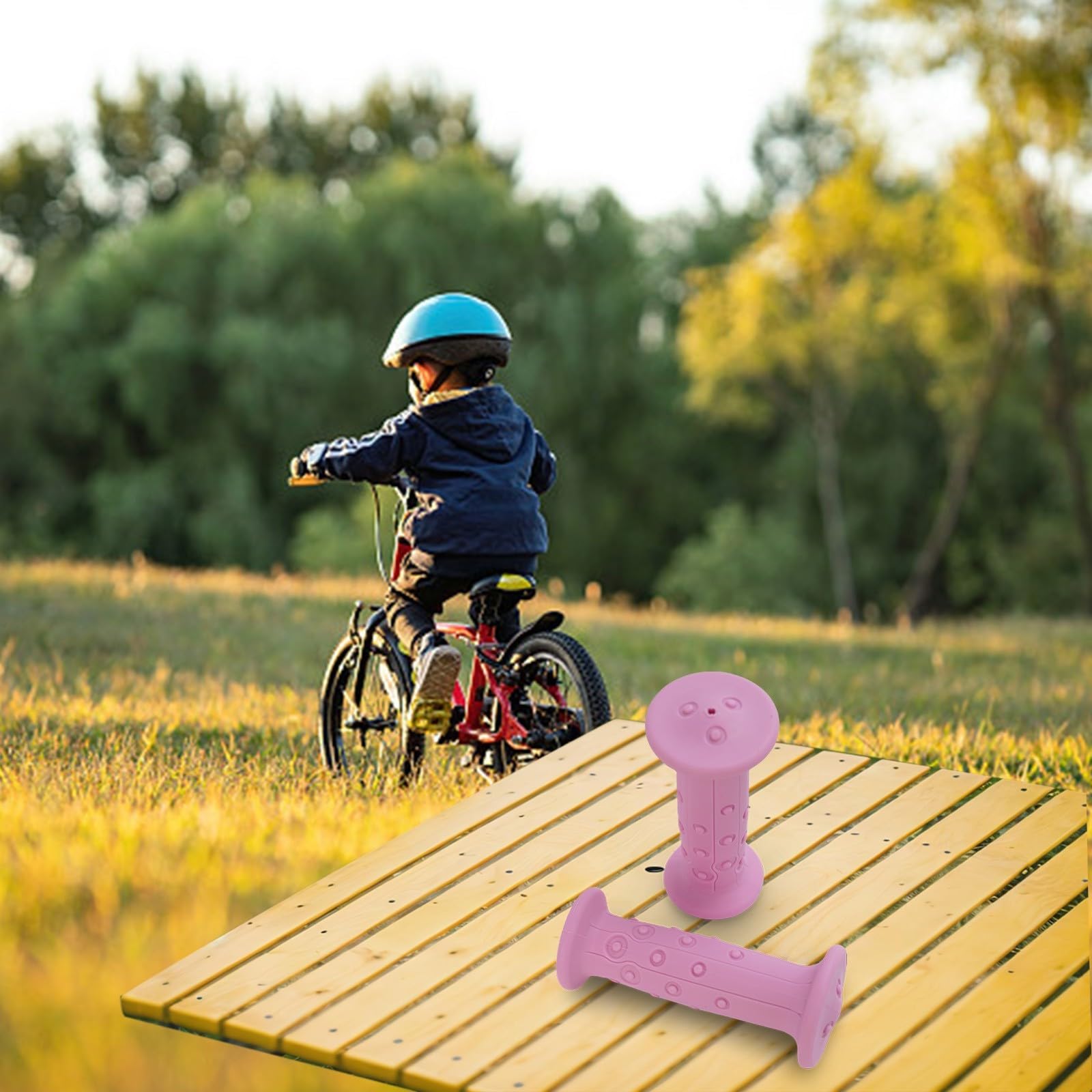 1 Paire De Poignées De Guidon De Vélo En Caoutchouc De 18 Mm Pour Vélo Enfant