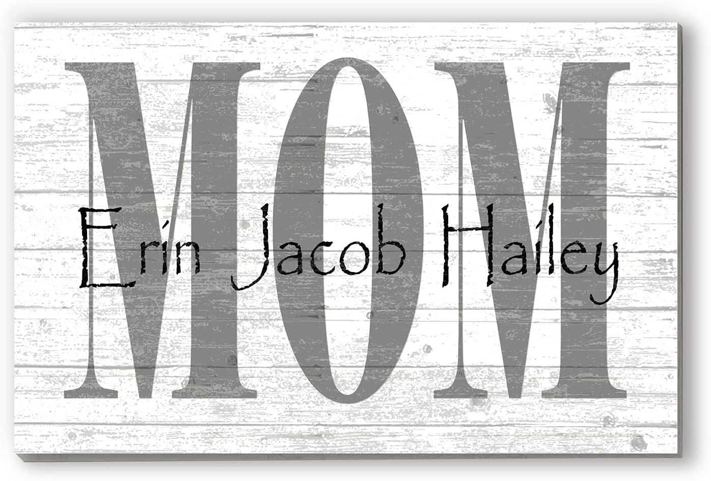 Personalized Mom Gift Sign with Children's Names Mother's Day Gift Idea, Solid Wood Sign in Choice of Colors (Gray)