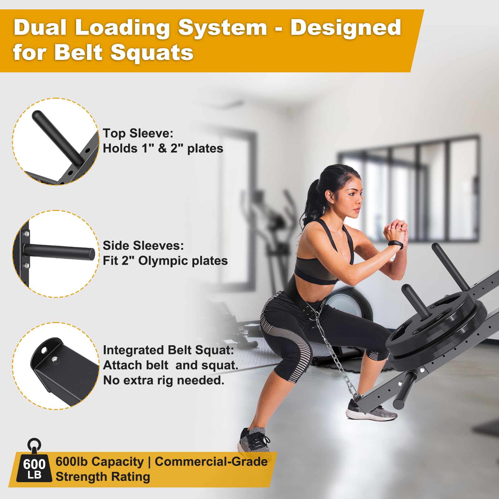 Kipika Power Rack Jammer Arms – Verstellbare Höhe & Winkel Hebelarmsystem für Power Cages mit 1,6 cm oder 2,5 cm Löchern – passend für 5,1 cm olympische Platten – 1 Paar