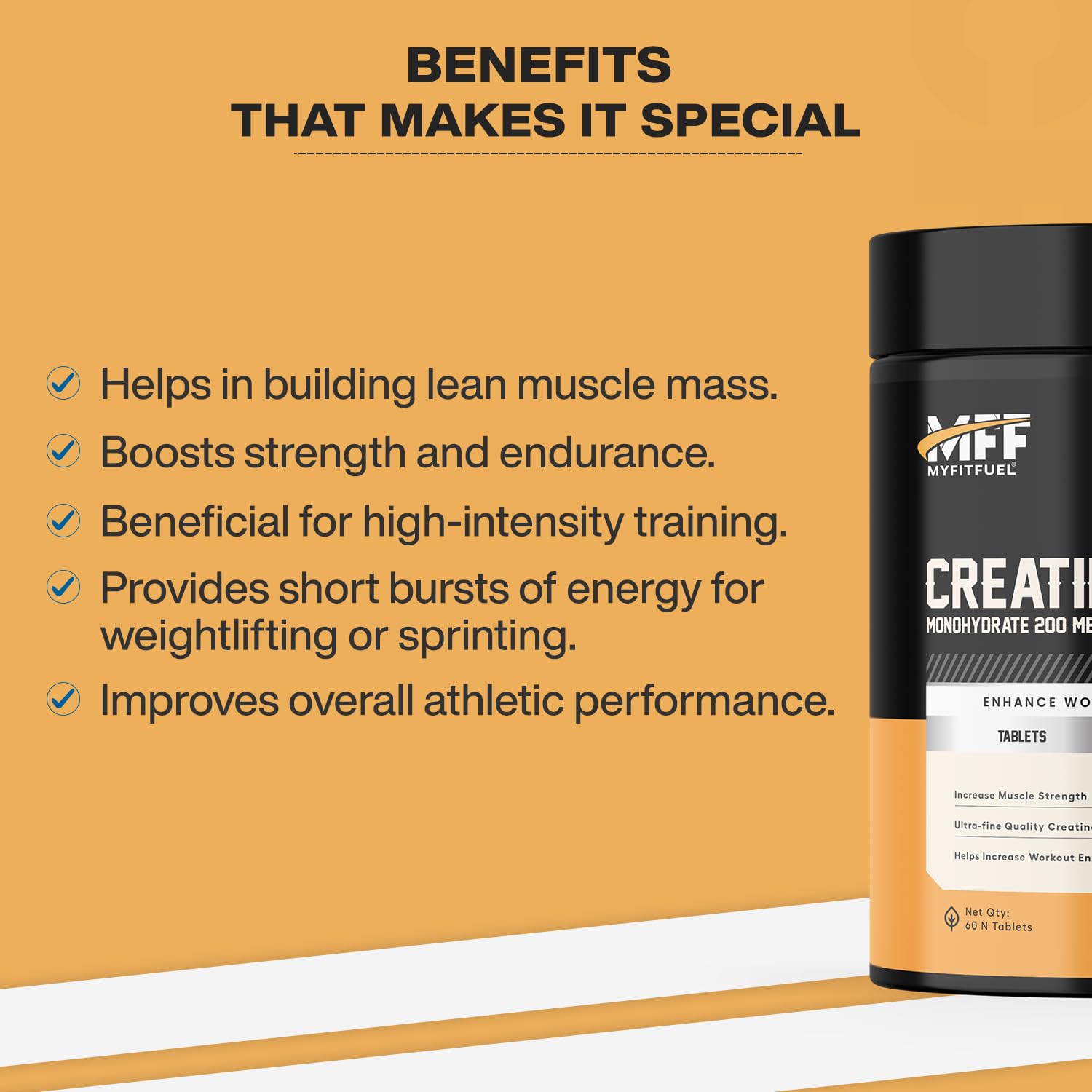 MyFitFuel Creatine Monohydrate 200 mesh (3000 mg) 120 Tablets - Image 3 thumbnail