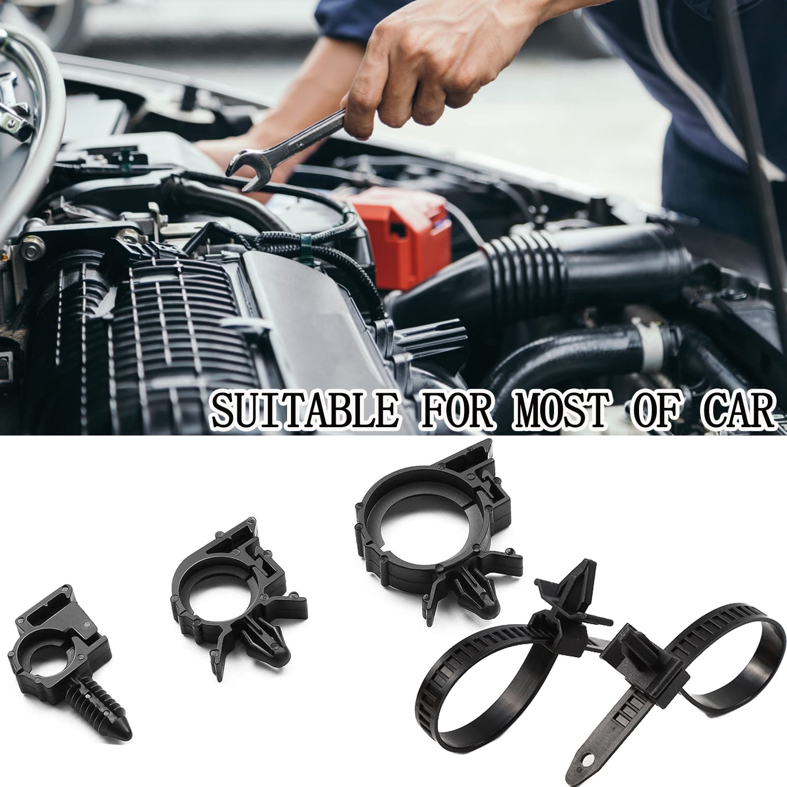 180 fascette per cavi con montaggio a spinta con clip per instradamento del telaio dell'auto, clip per cavi di fissaggio per organizzare cavi e cavi, clip per auto contiene 7 misure universali,