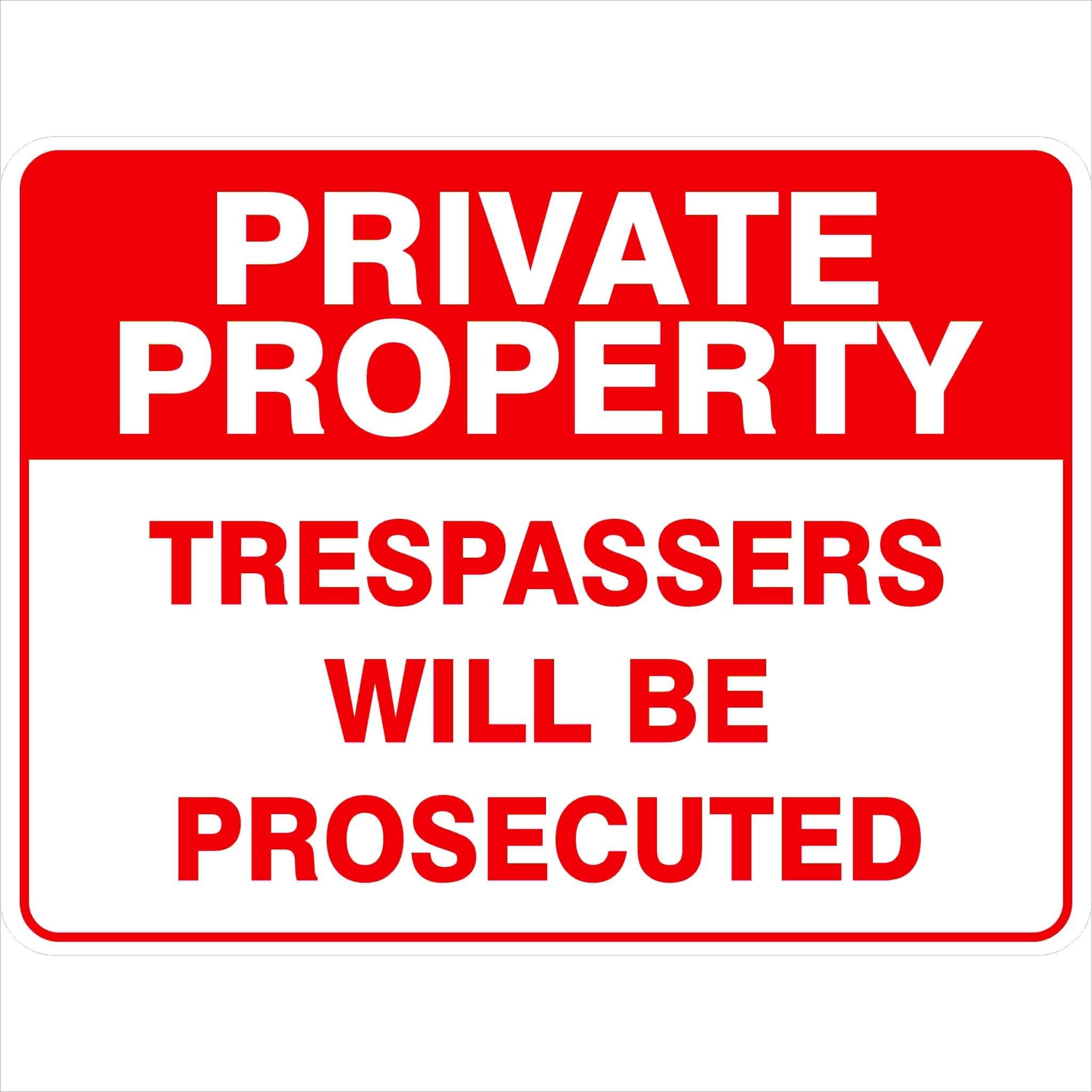 Private Property Trespassers Will Be Prosecuted Security Signs Metal Tin Sign 8 x 12 inch for Industrial & Commercial