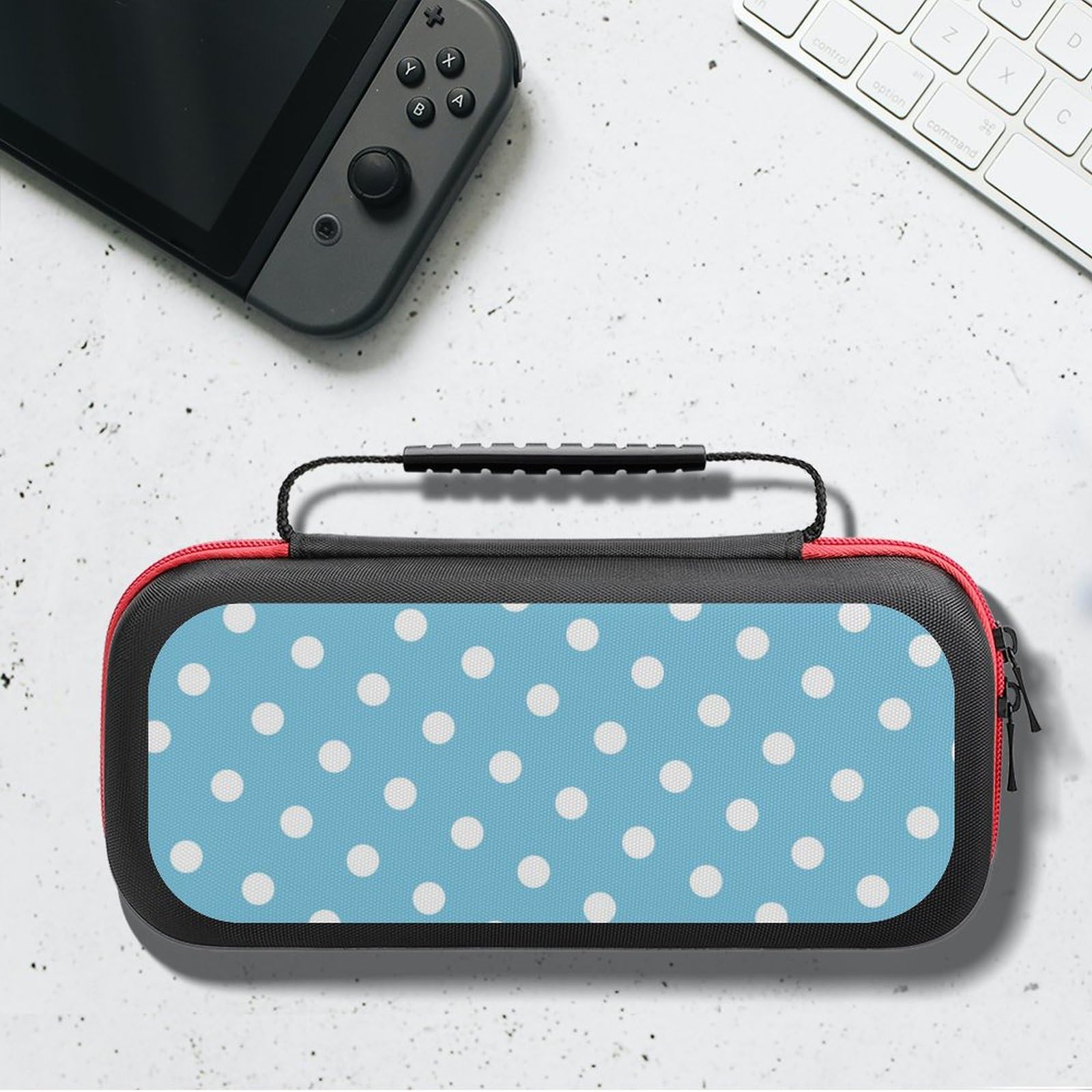 Amazon.co.jp: Switch ケース 水色 ブルー ドット柄 水玉 (2) スイッチ