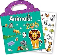 Vista 1 de Libro de calcomanías reutilizables para niños, calcomanías de animales, juguetes educativos de aprendizaje, calcomanías de viaje, libros