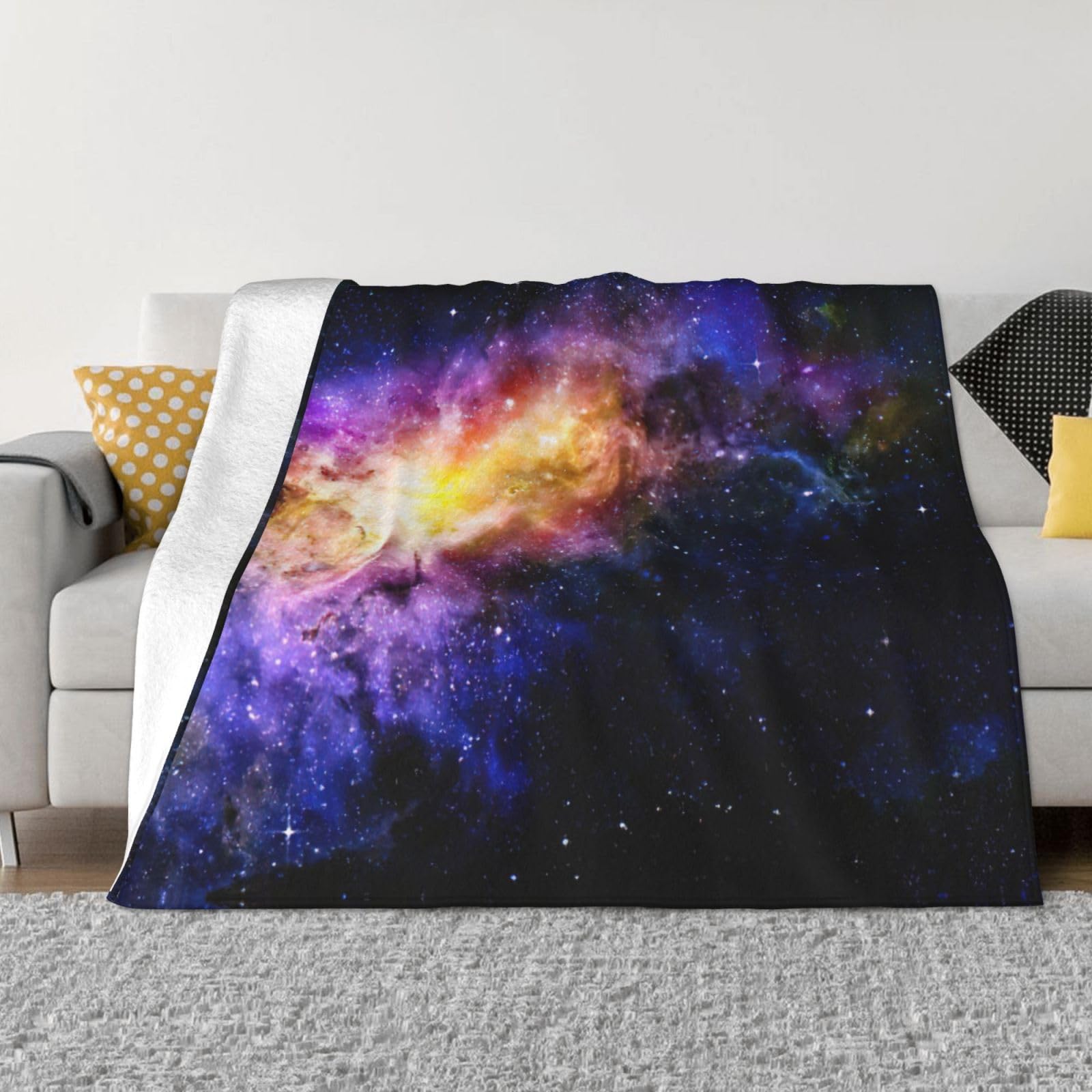 Couverture en flanelle galaxie univers plaid doux pour canapé lit et voyage camping