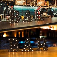 Vista 204 de Foaky LED Letter Lights Sign Marquee Light Up Letters Sign for Night Light Wedding/Birthday Party Battery Powered Christmas Lamp Home Bar