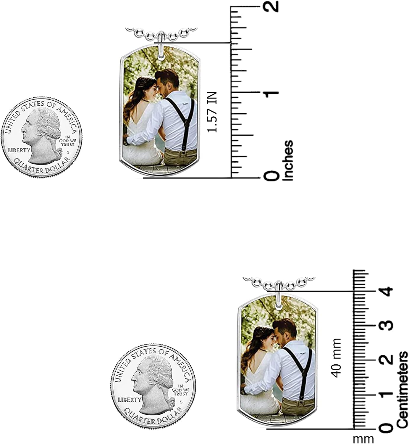 LeCalla Personalized Mothers Day Gifts Dog Tag Pendant Necklace With Picture Engraved Custom Text Message Custom Sterling Silver Photo Necklace Gifts for Men Women